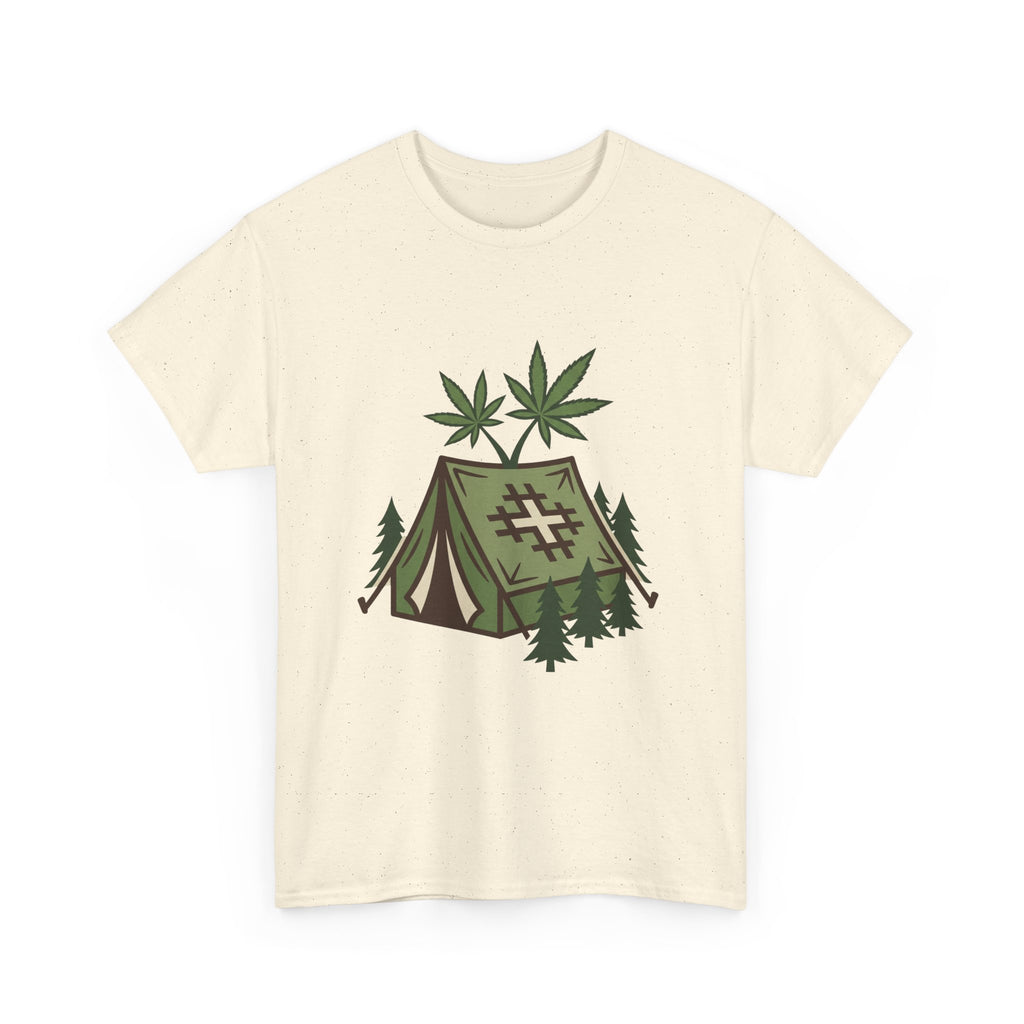 Camping Tent Cannabis T-Shirt – Weed Outdoor Adventure Graphic Tee