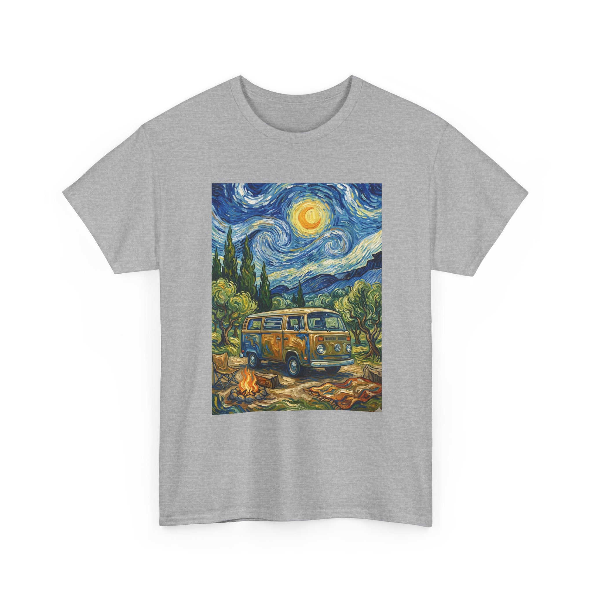 Van Gogh Night Van T-Shirt — Vintage Camper Starry Sky Tee