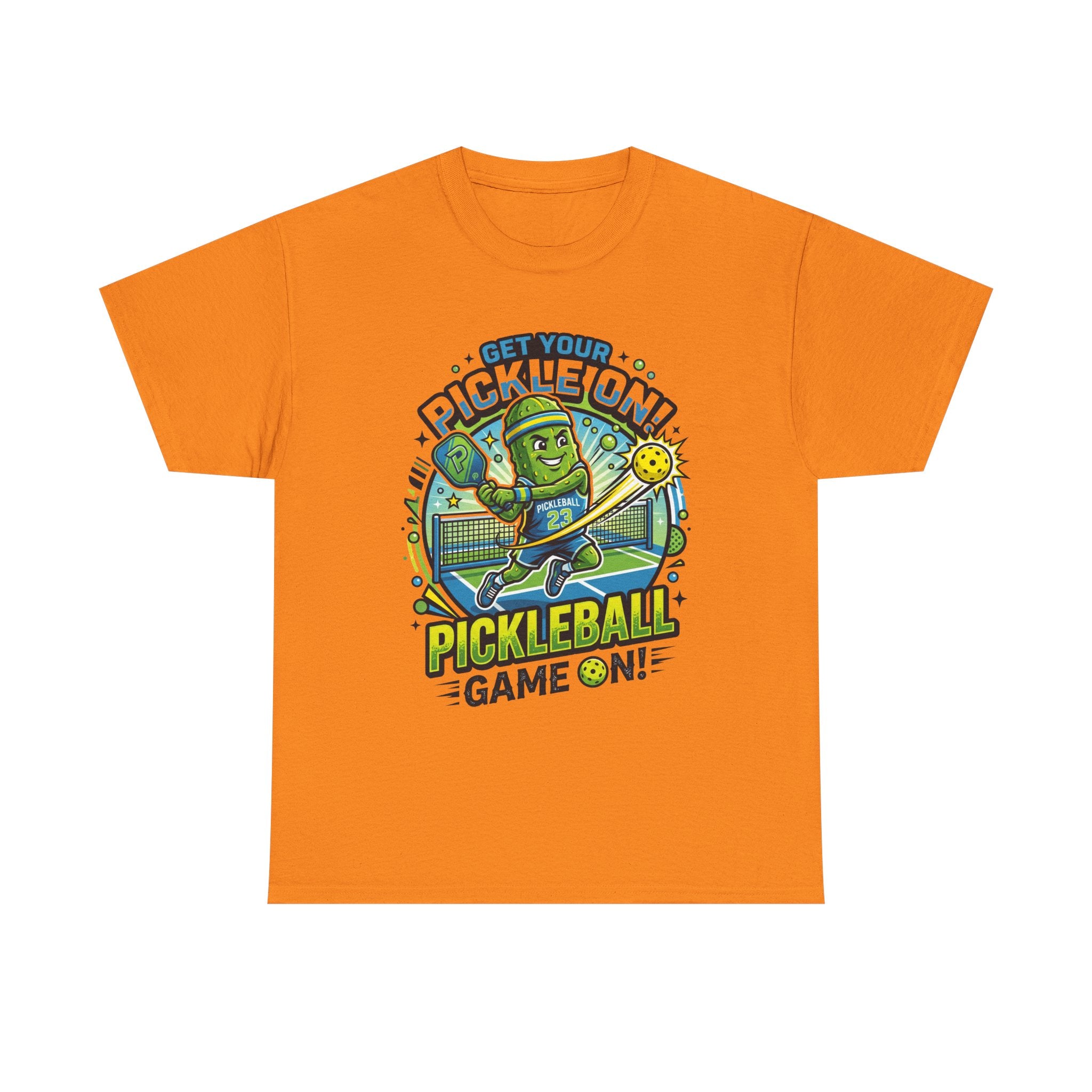 Pickleball Tee - "Get Your Pickle On!" Fun Pickle Character Game On Shirt