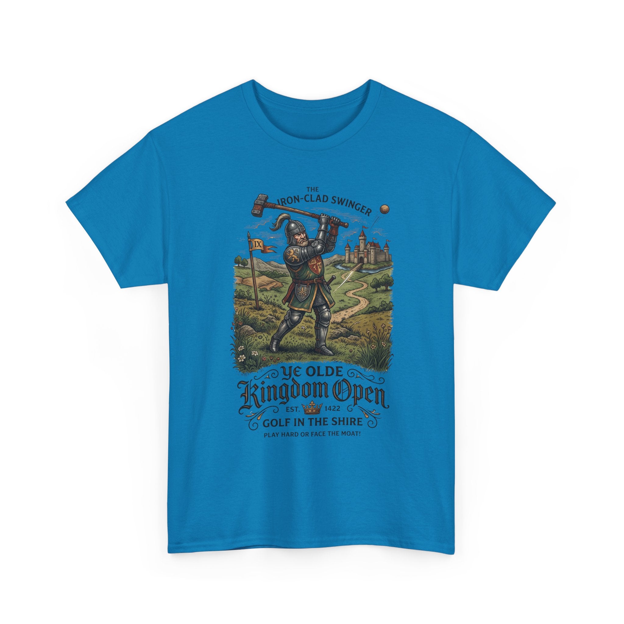 Golf T-Shirt — 'Ye Olde Kingdom Open' Vintage Medieval Golf Graphic Tee