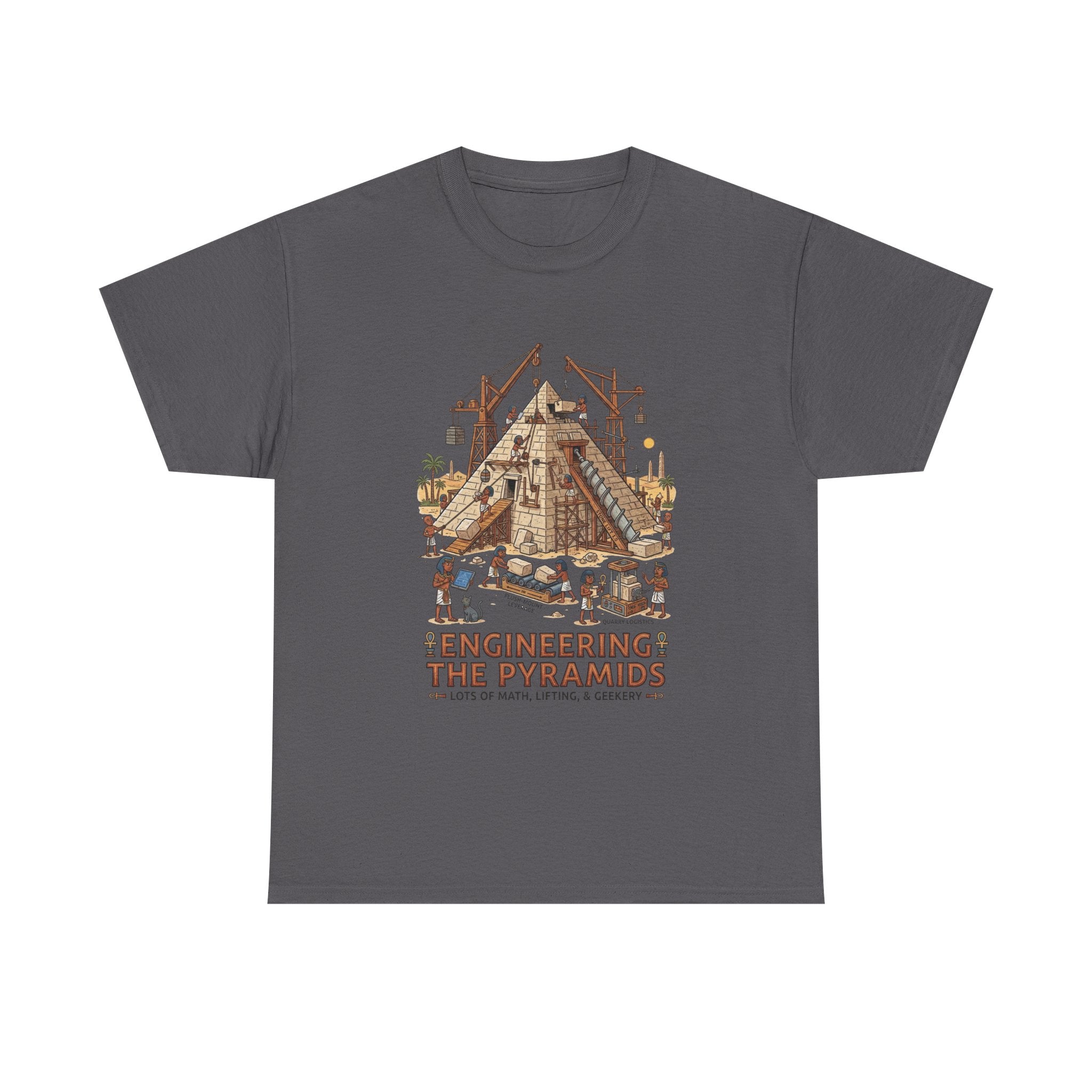 Pyramids Engineering T-Shirt – Vintage Egypt Construction Graphic Tee