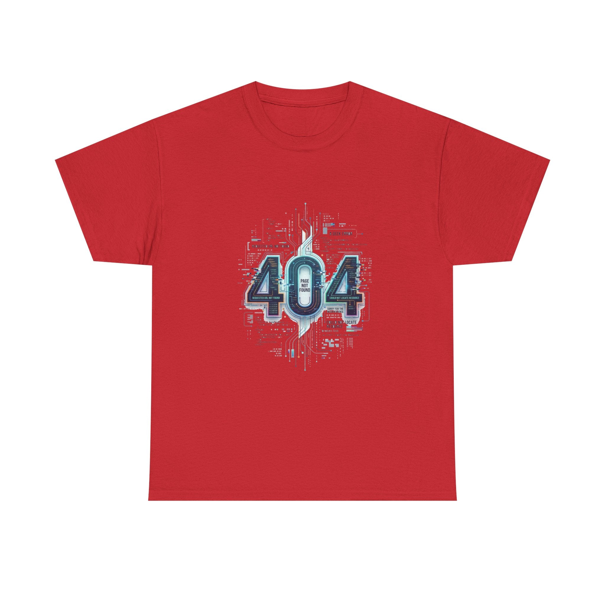 404 Error Tech Graphic Tee — Retro Cyber Glitch Computer Shirt