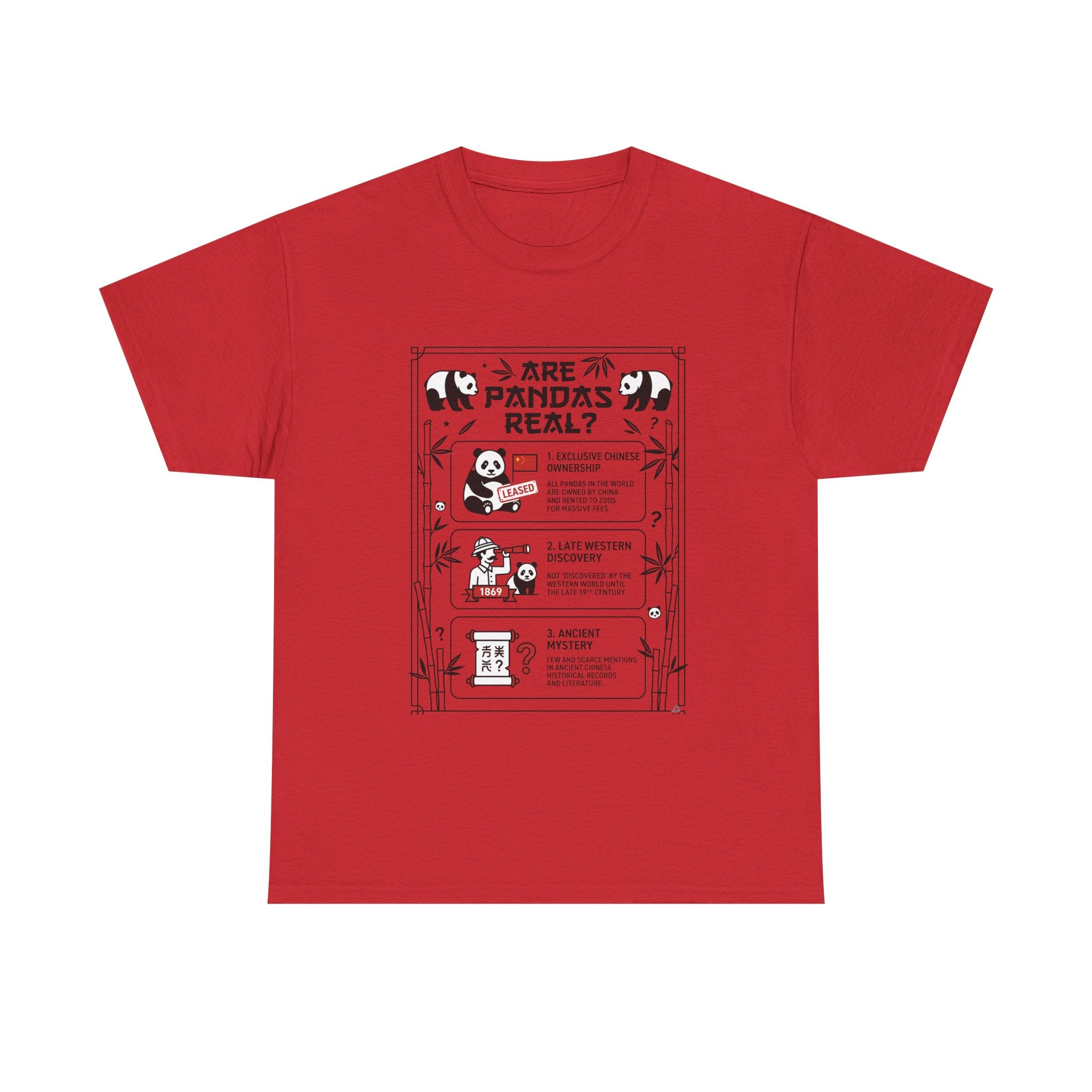 Are Pandas Real? Illustrated Infographic Tee - Funny Panda Facts T-Shirt