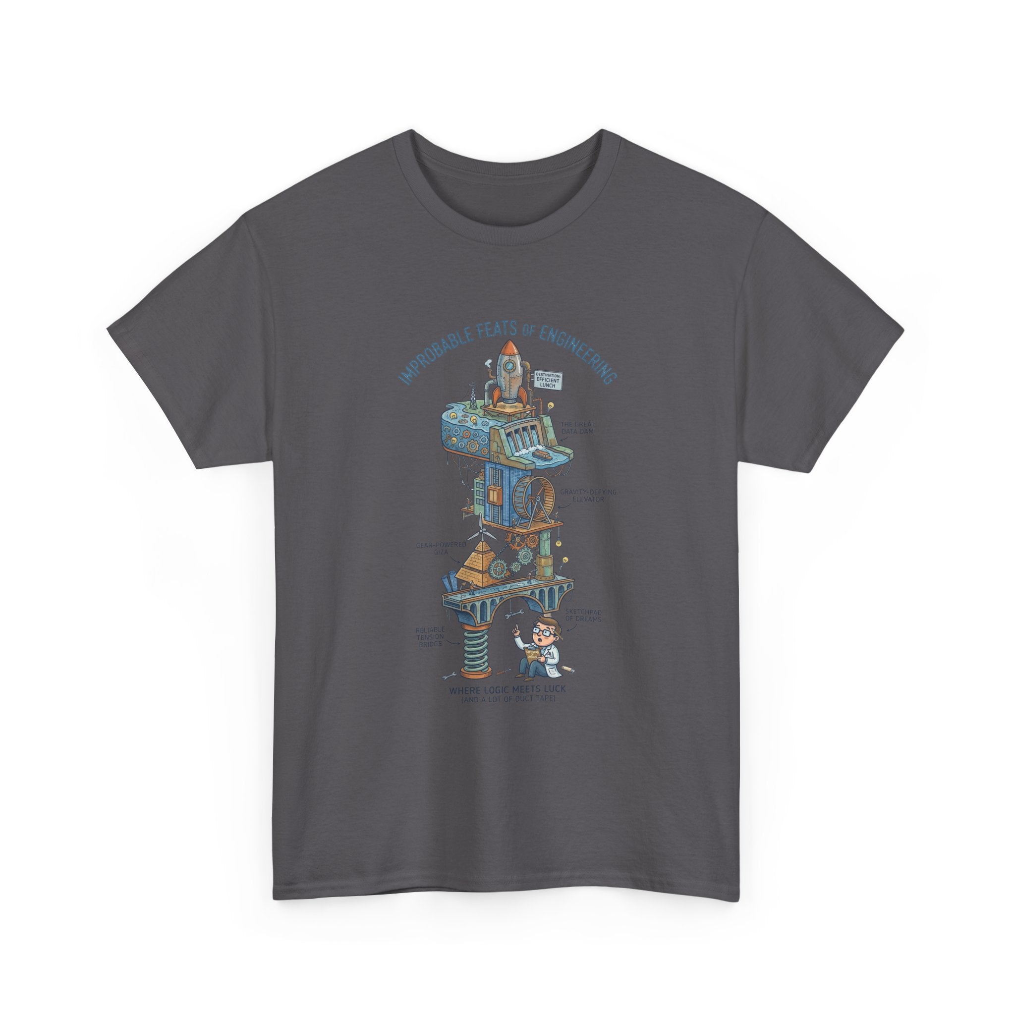 Engineering Feats T‑Shirt — Engineering Diagram Tee