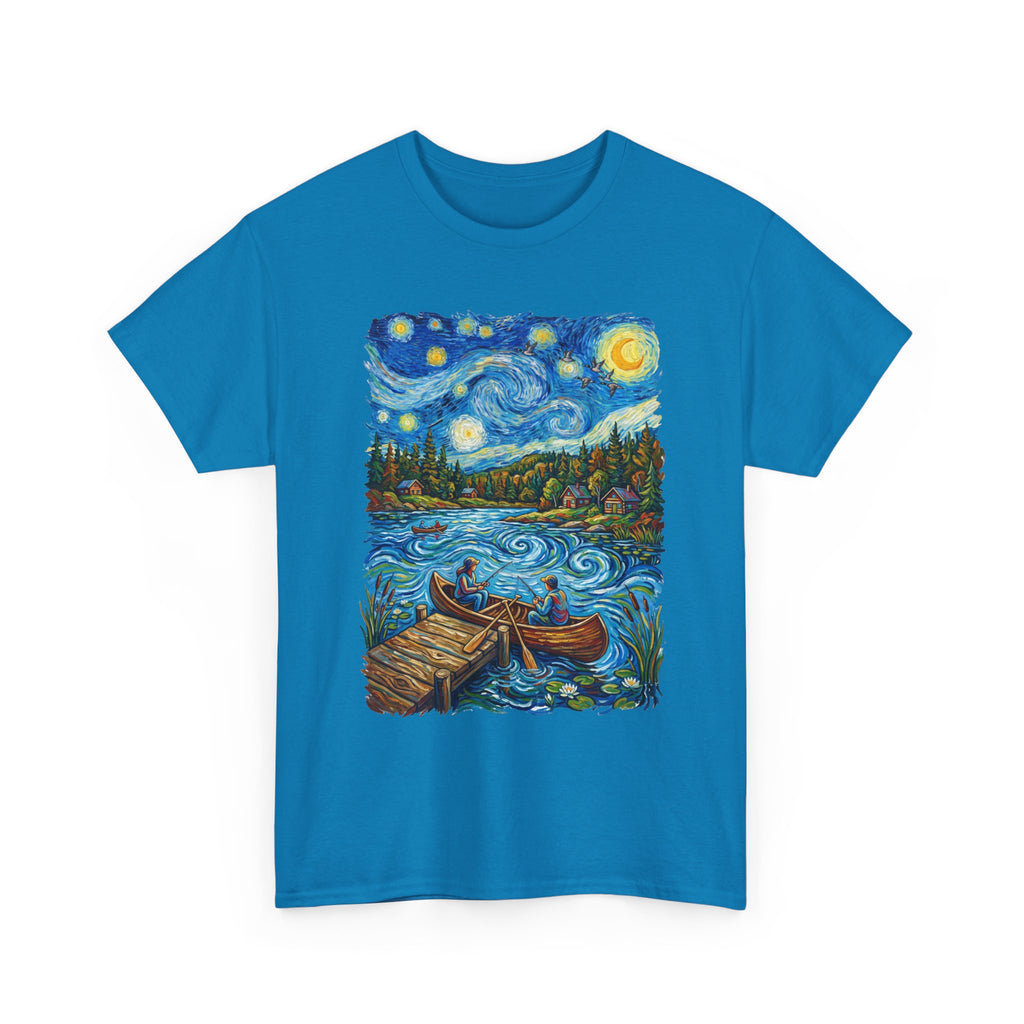 Starry Night Lake T-Shirt — Canoe Dock Scenic Tee