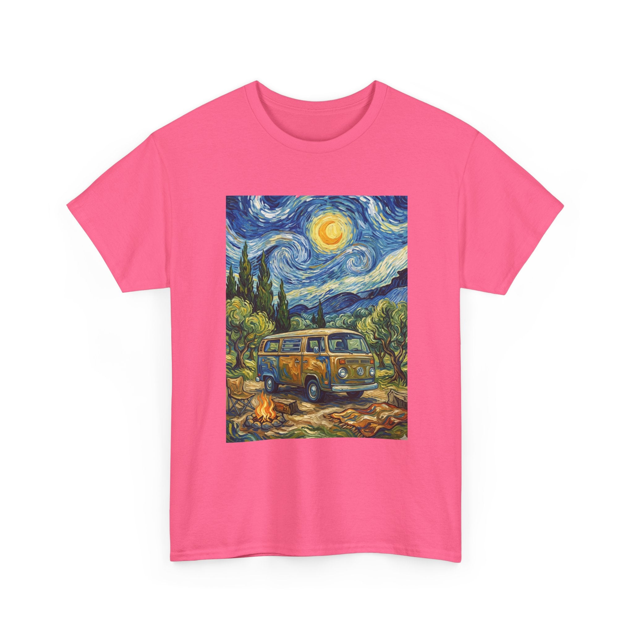 Van Gogh Night Van T-Shirt — Vintage Camper Starry Sky Tee