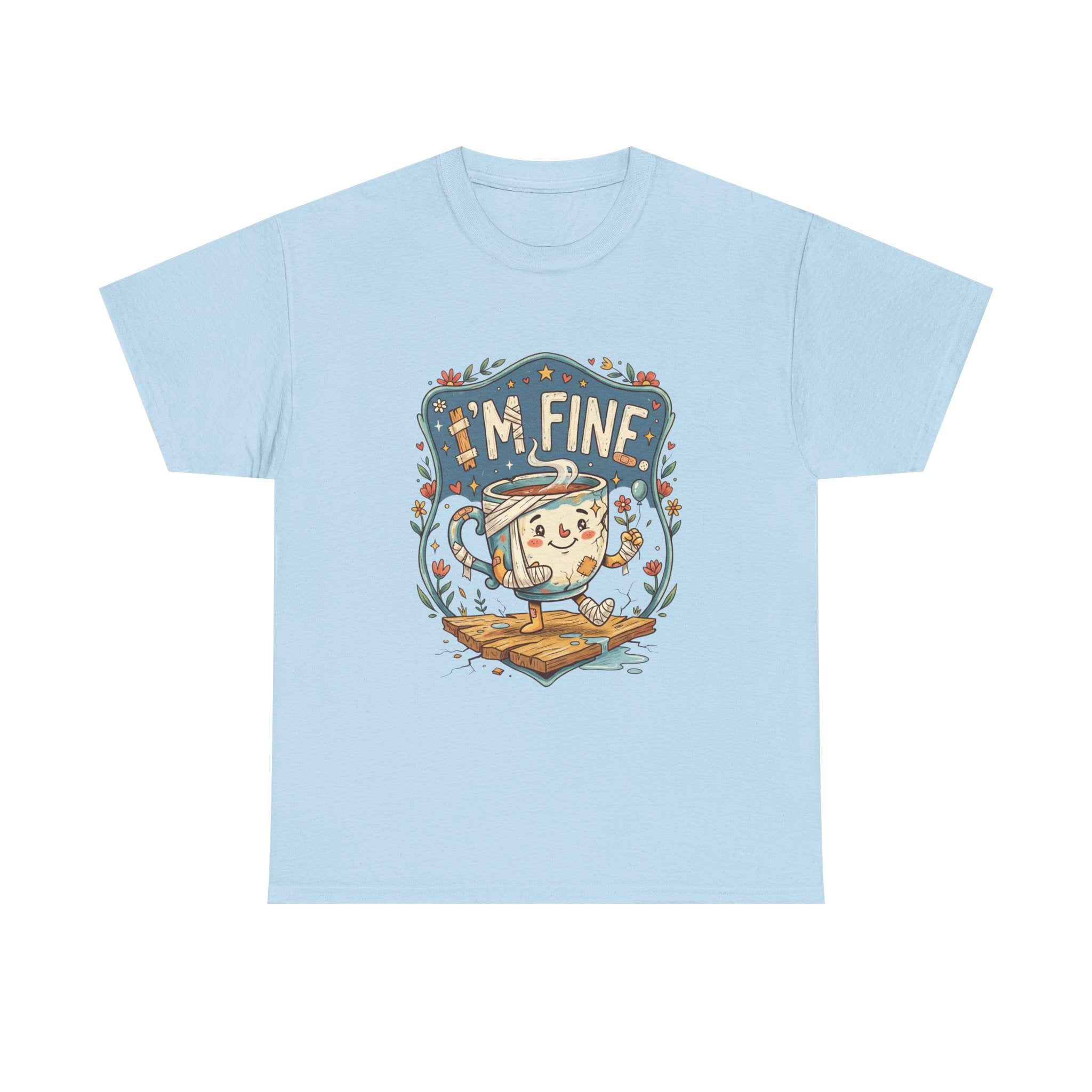 T-Shirt - 'I'm Fine' Cute Kettle Graphic Tee, Cozy Tea Lover Gift