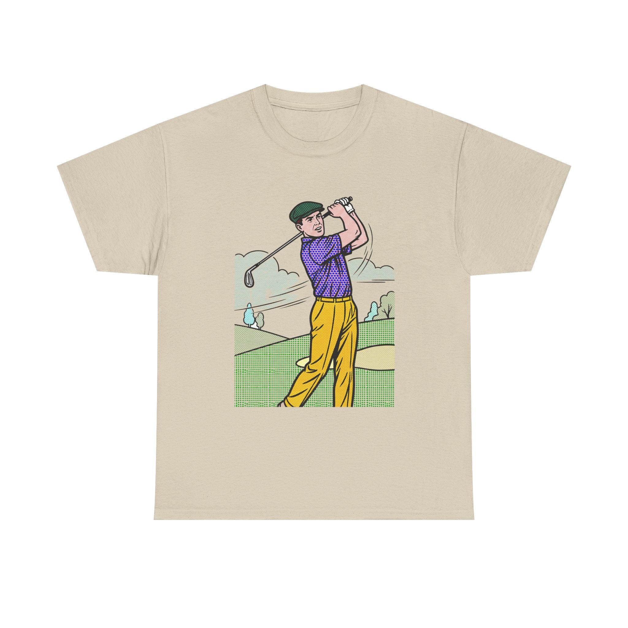 Golf Golfer Illustration T‑Shirt — Vintage Swing Graphic Tee for Golf Lovers