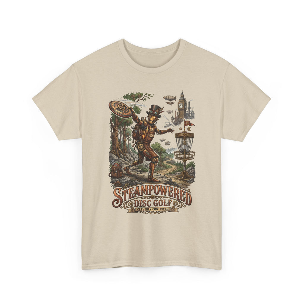 Steampunk Disc Golf T-Shirt – "Steampowered Disc Golf" Vintage Style