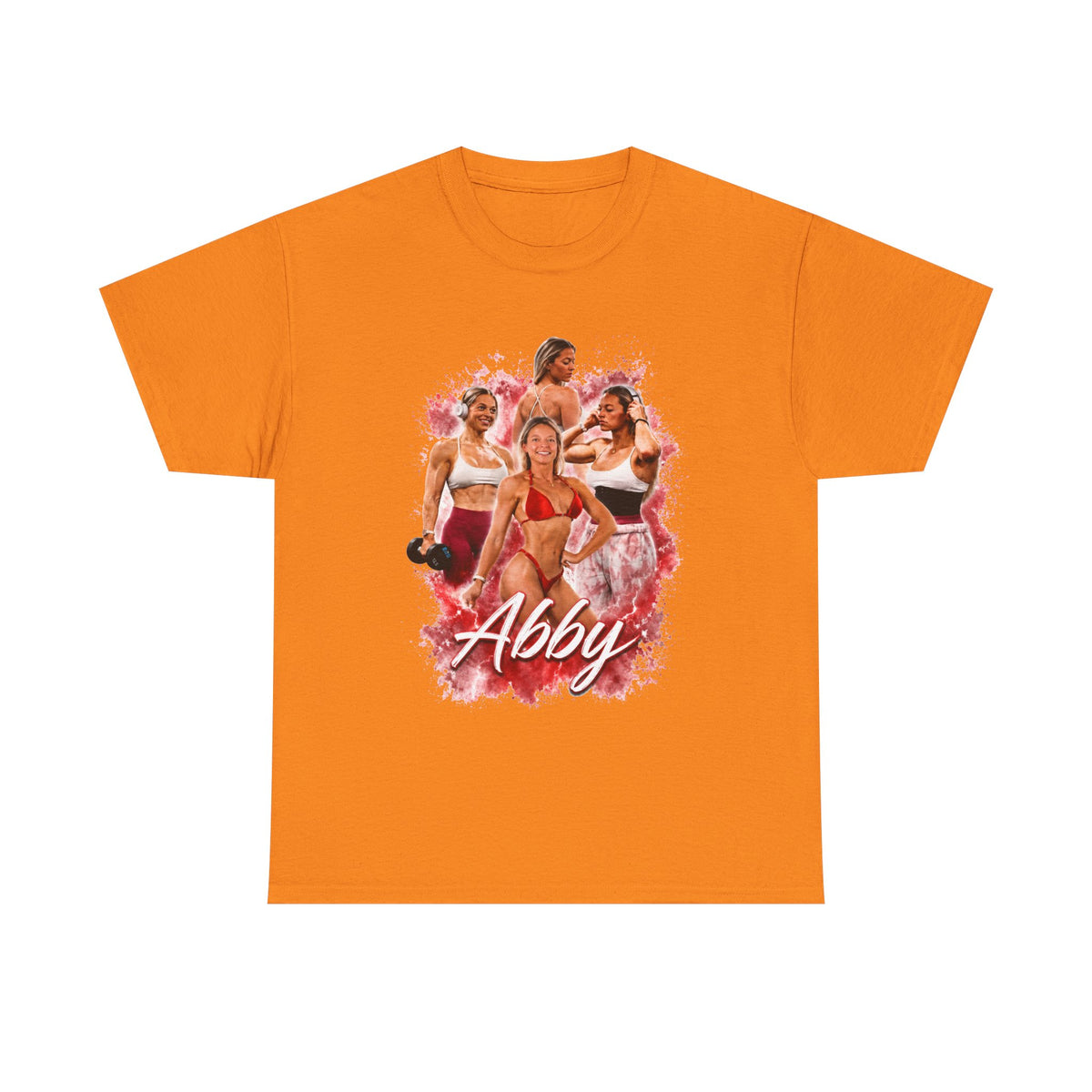 Abby Fitness Crew T-Shirt — Women's Workout Retro Photo Design