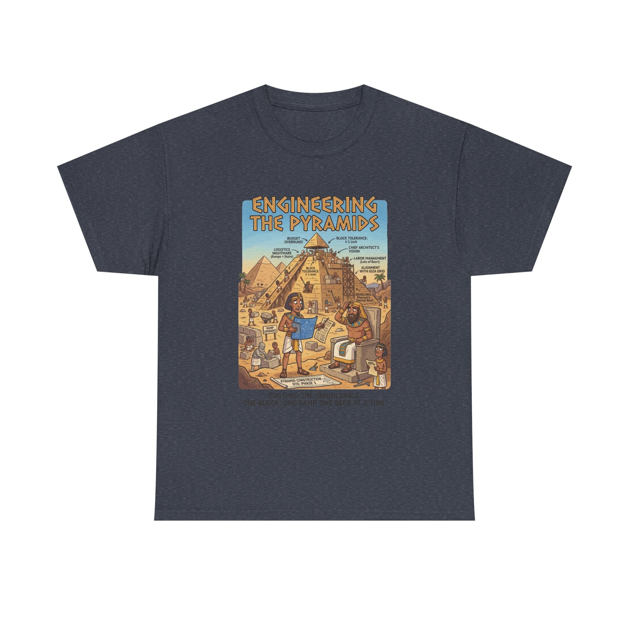 T-Shirt — "Engineering the Pyramids" Vintage Egypt Graphic Tee