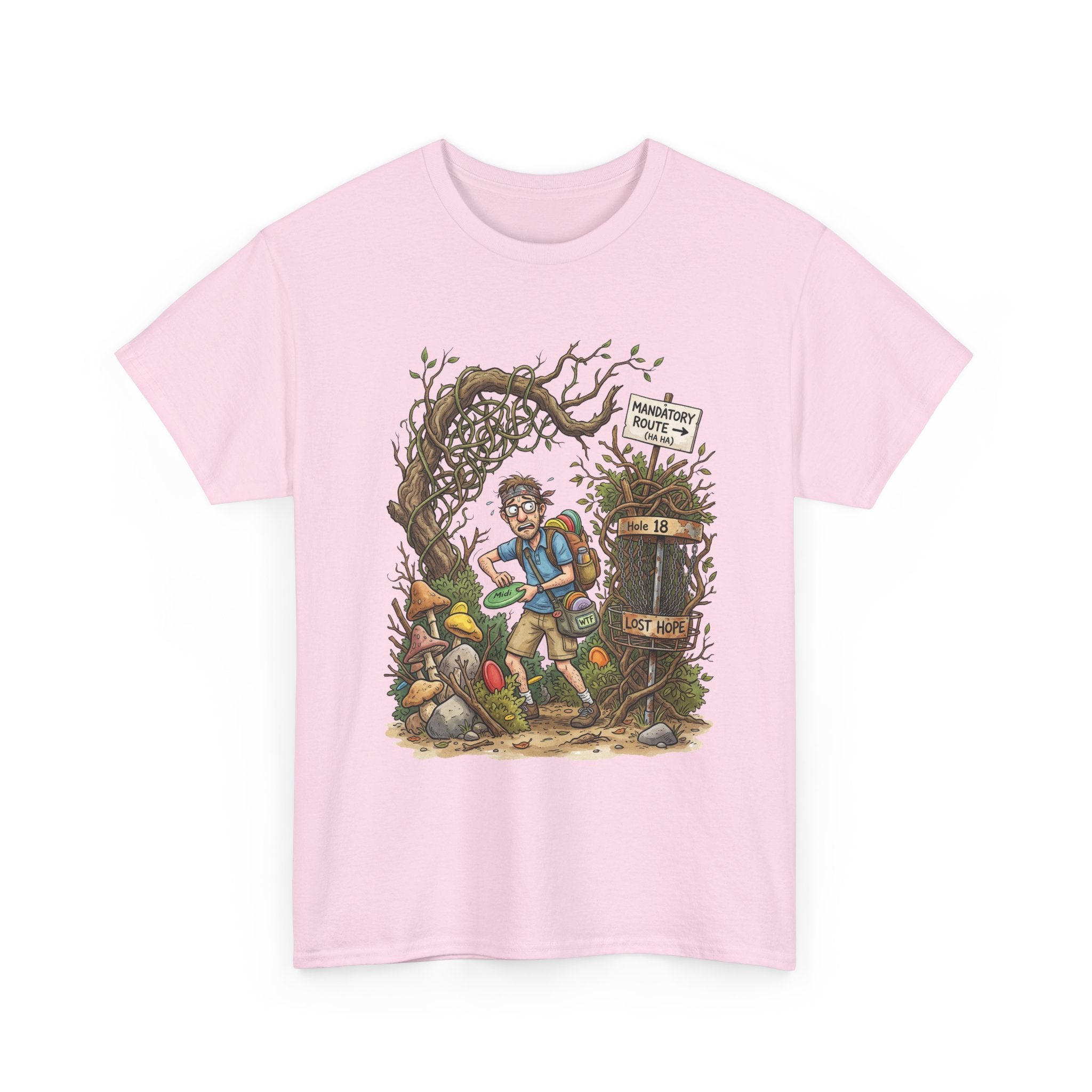 Disc Golf Graphic Tee — "Lost But Loving It" Outdoor Adventure T-Shirt