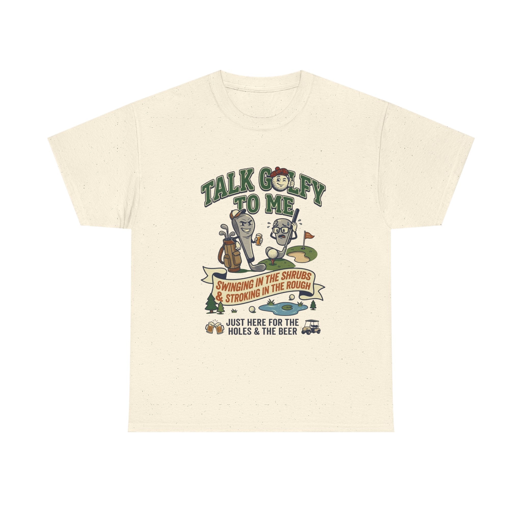 Golf T-Shirt - "Talk Golfy To Me" Funny Golfers Tee (Holes, Beer & Swinging in the Rough)
