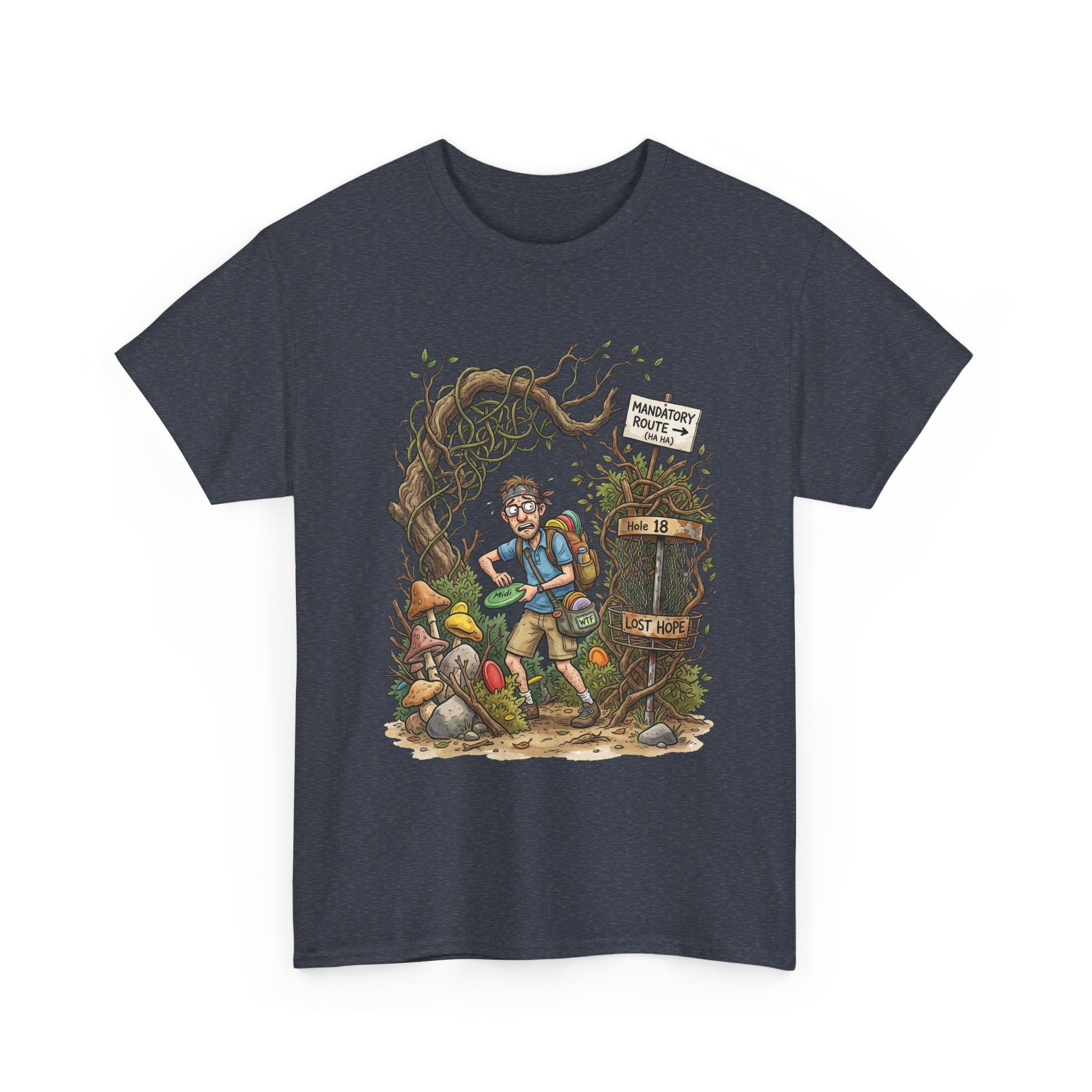 Disc Golf Graphic Tee — "Lost But Loving It" Outdoor Adventure T-Shirt