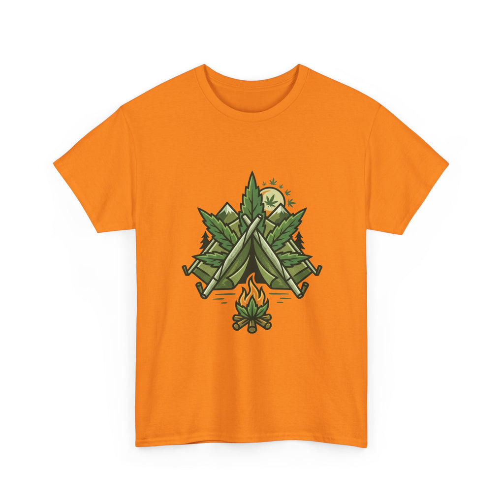 Camping Tent & Campfire T-Shirt — Outdoor Adventure Nature Tee