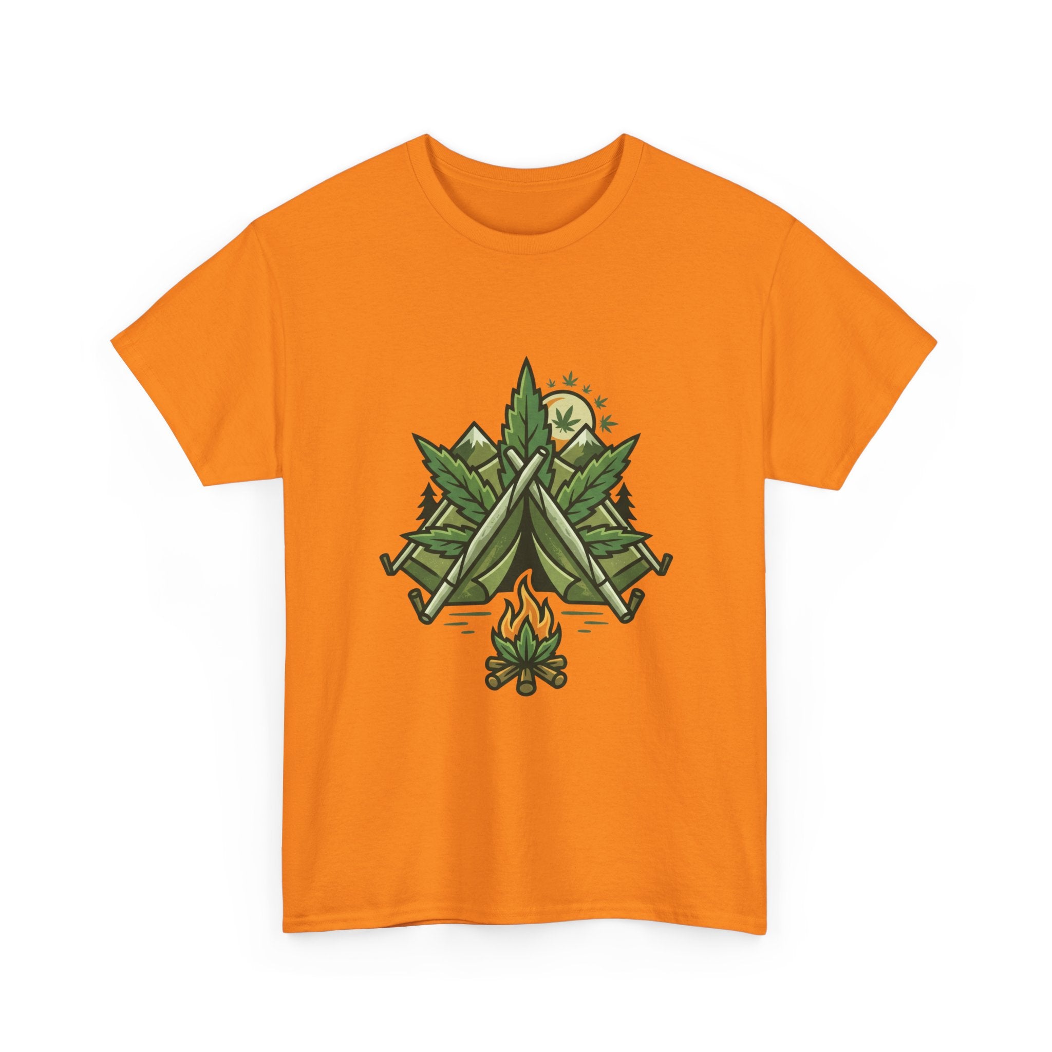 Camping Tent & Campfire T-Shirt — Outdoor Adventure Nature Tee