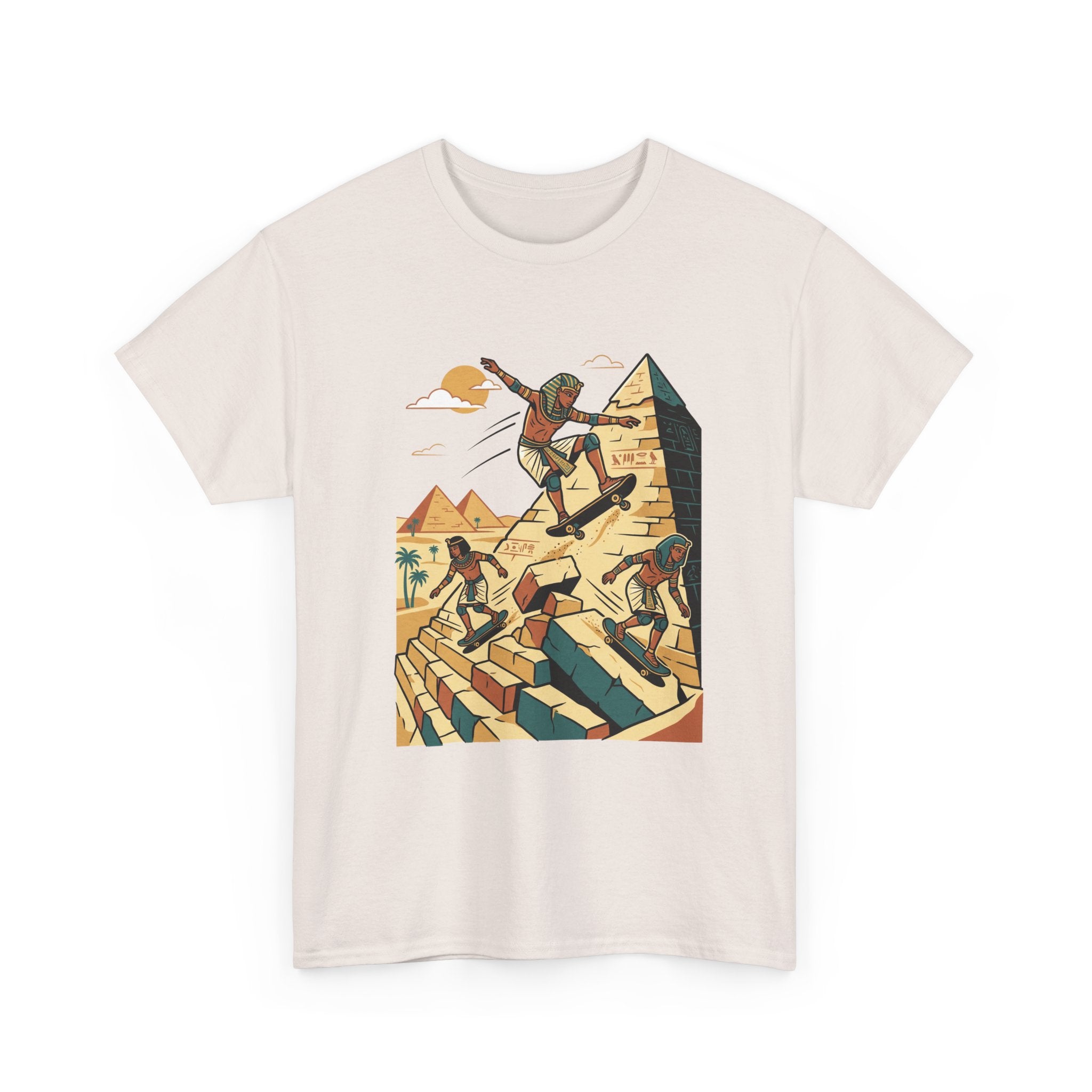 Pyramid Skateboarding Tee — Vintage Egyptian Skateboard Graphic T-Shirt