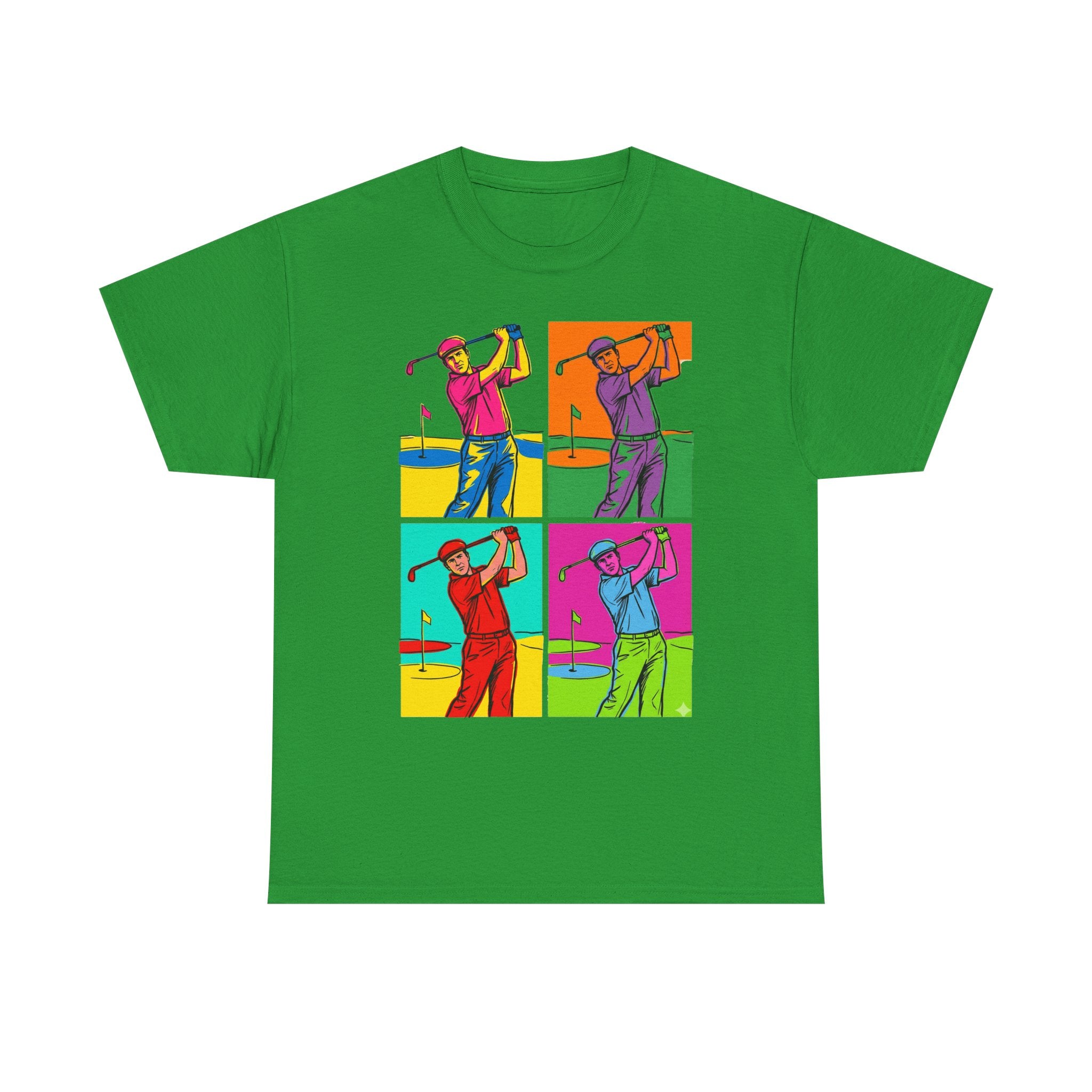 Golf Pop Art T-Shirt — Colorful Golfer Swing Graphic Tee