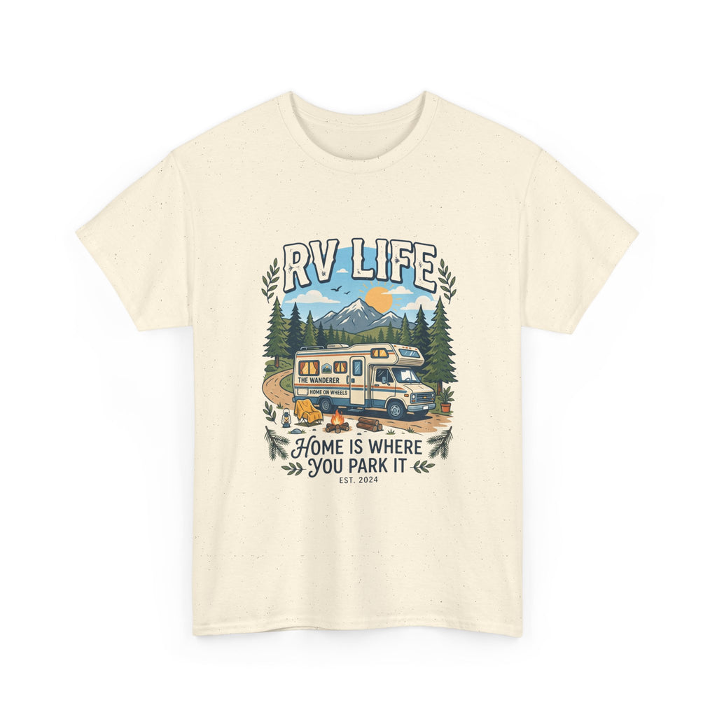 RV Life T-Shirt – “Home Is Where You Park It” Camper Tee for RVing & Outdoor Lovers