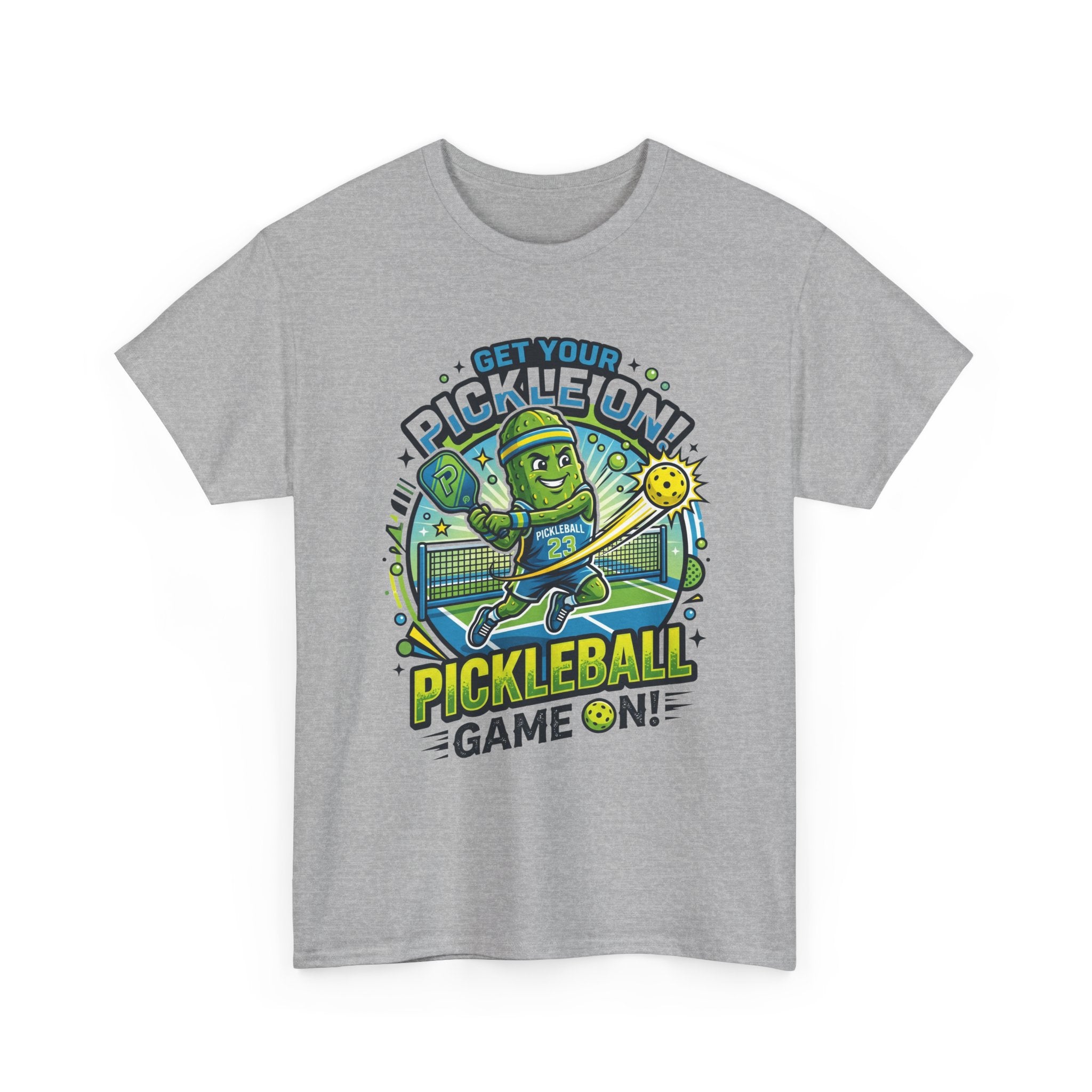 Pickleball Tee - "Get Your Pickle On!" Fun Pickle Character Game On Shirt