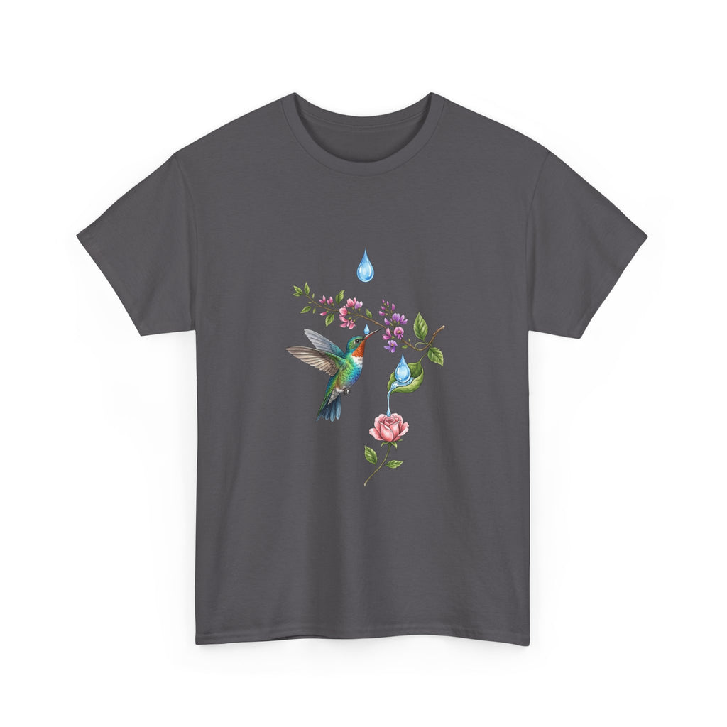 Hummingbird & Floral Tee — Watercolor Garden Shirt