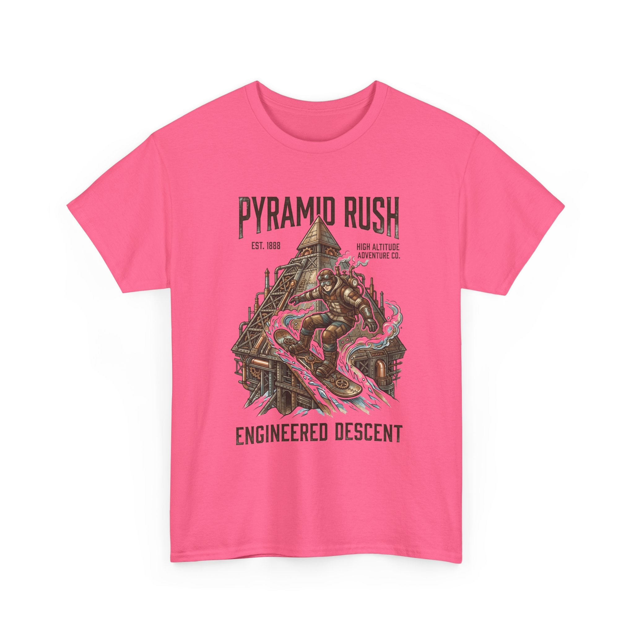 Steampunk Snowboard Pyramid Adventure T-Shirt — Fantasy Explorer Graphic Tee