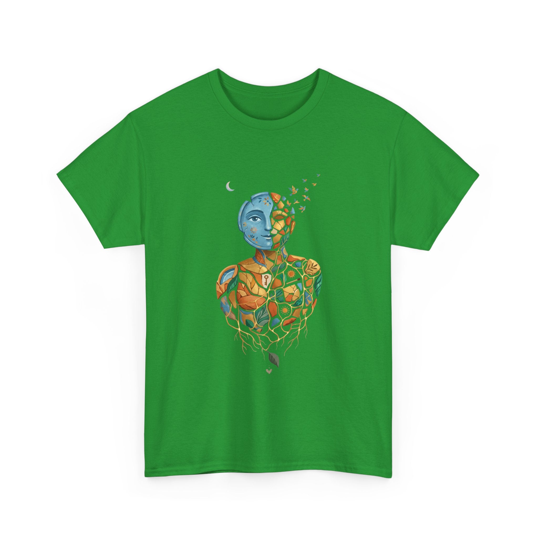Abstract Mosaic Portrait T‑Shirt — Fragmented Face Art Tee