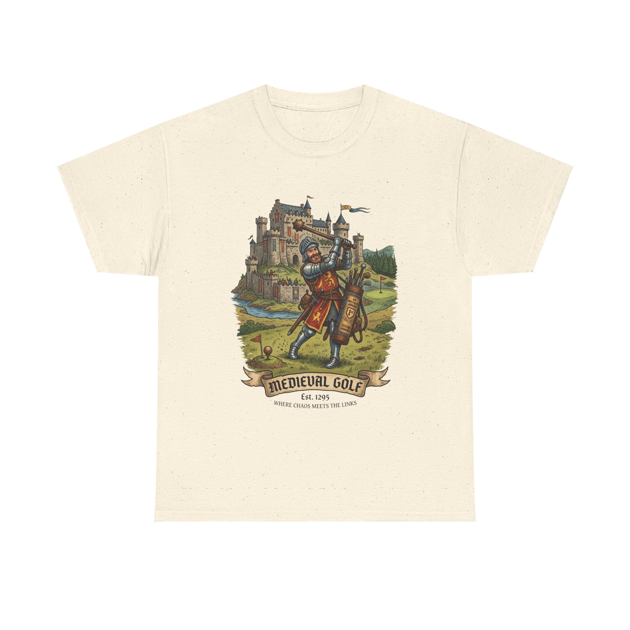 Medieval Golf T-Shirt – Vintage Knight Golfing Castle Graphic Tee