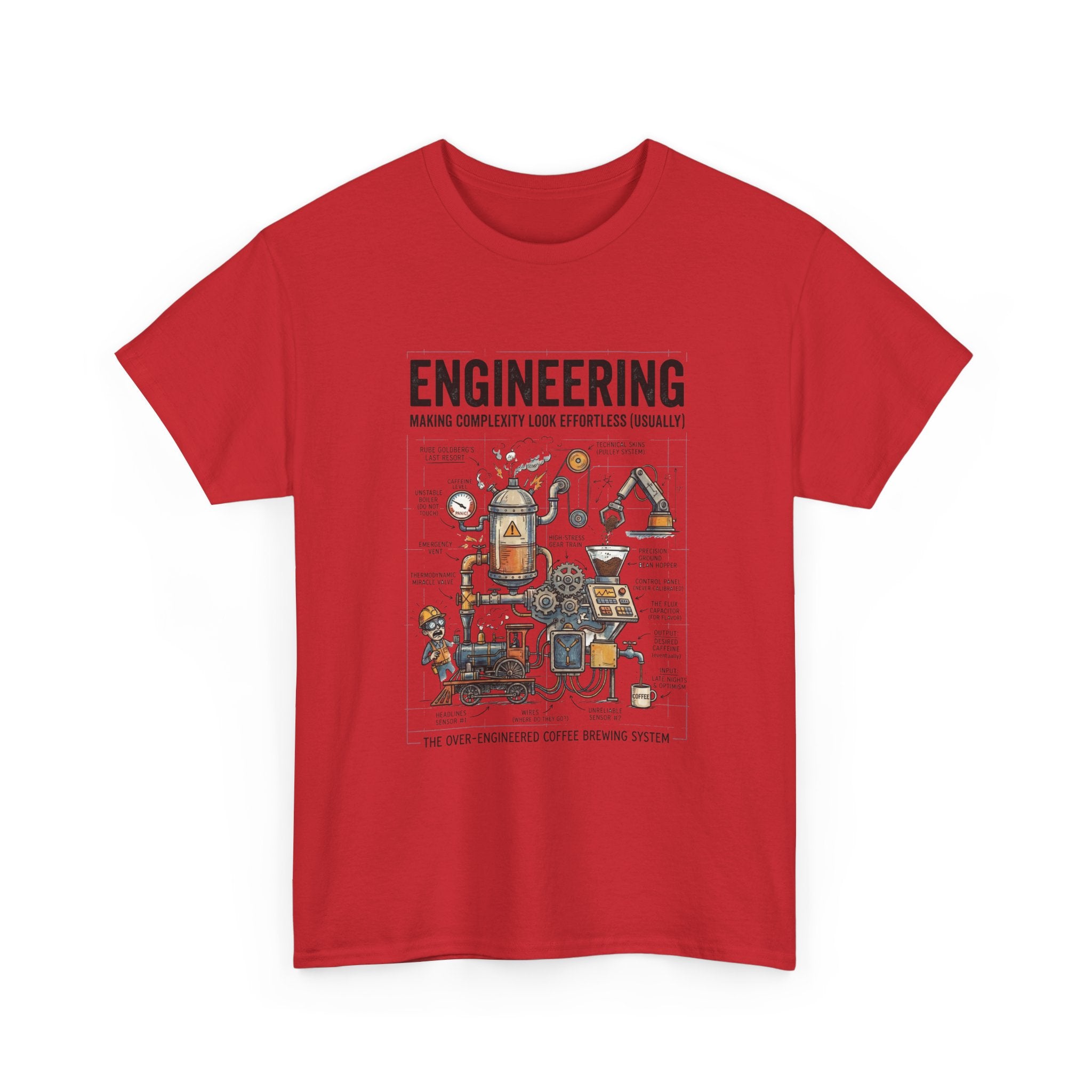 Engineering Diagram T‑Shirt — Funny STEM Illustration Tee for Engineers & Students