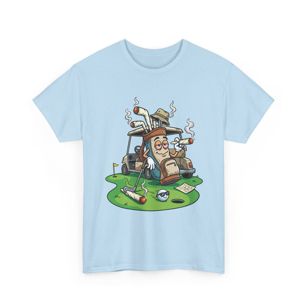 Golf weed Lounge T‑Shirt — Relaxed Golfer Cartoon Tee