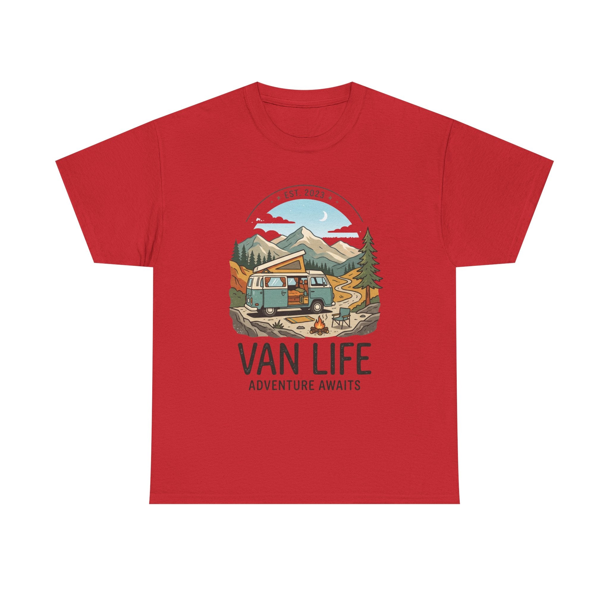 Van Life Adventure Awaits Unisex Heavy Cotton Tee
