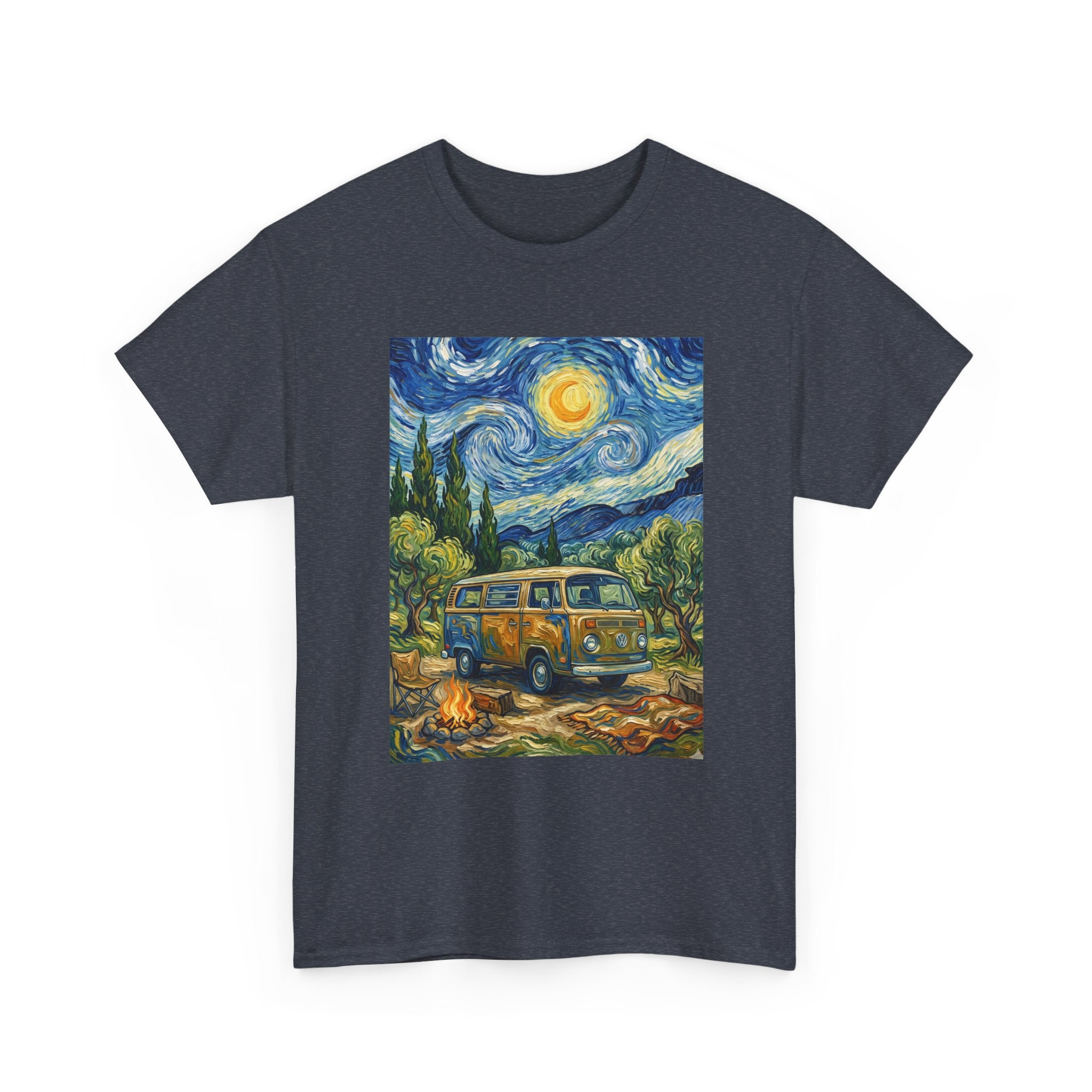 Van Gogh Night Van T-Shirt — Vintage Camper Starry Sky Tee