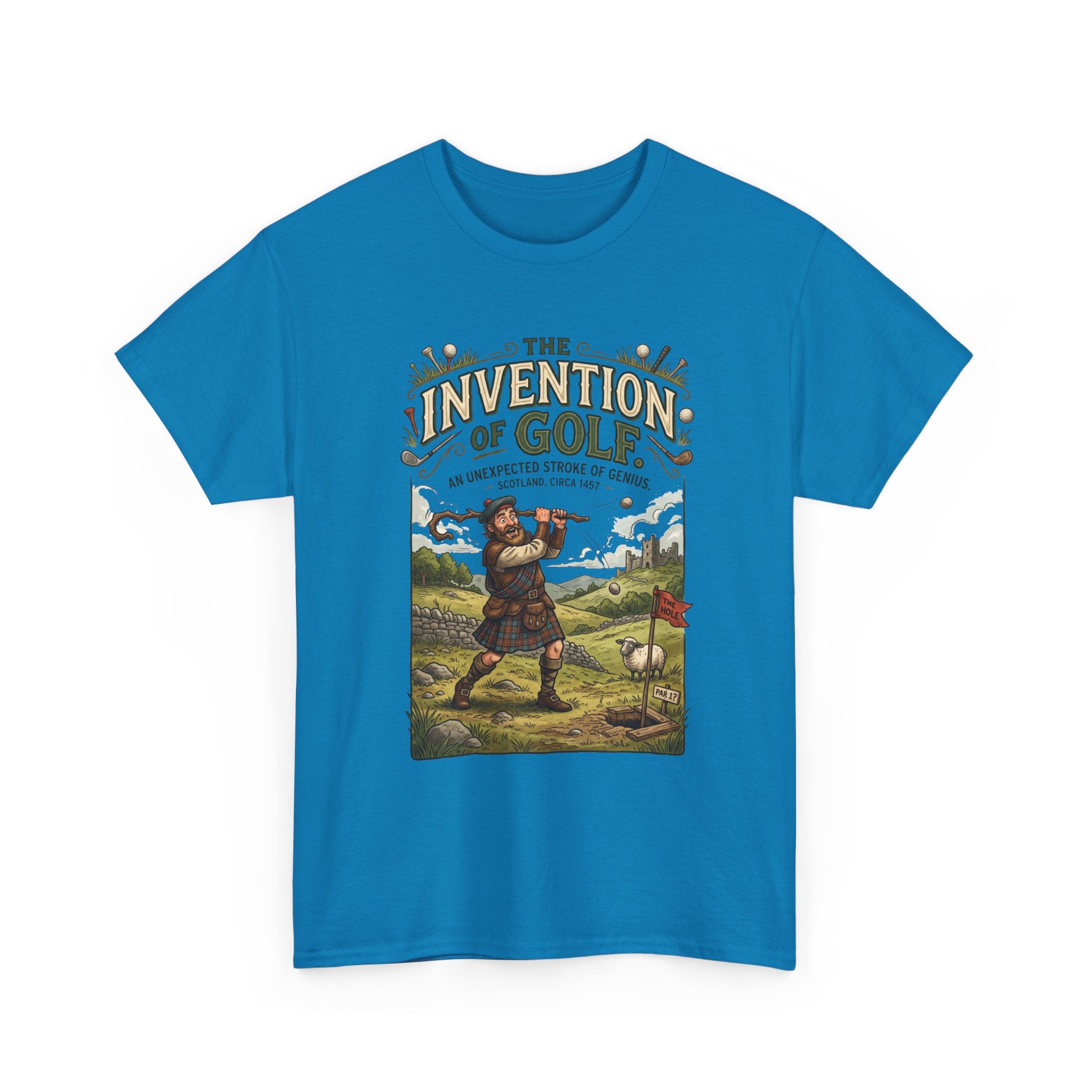 Golf Tee — 'The Invention of Golf' Vintage Golfing Graphic Shirt