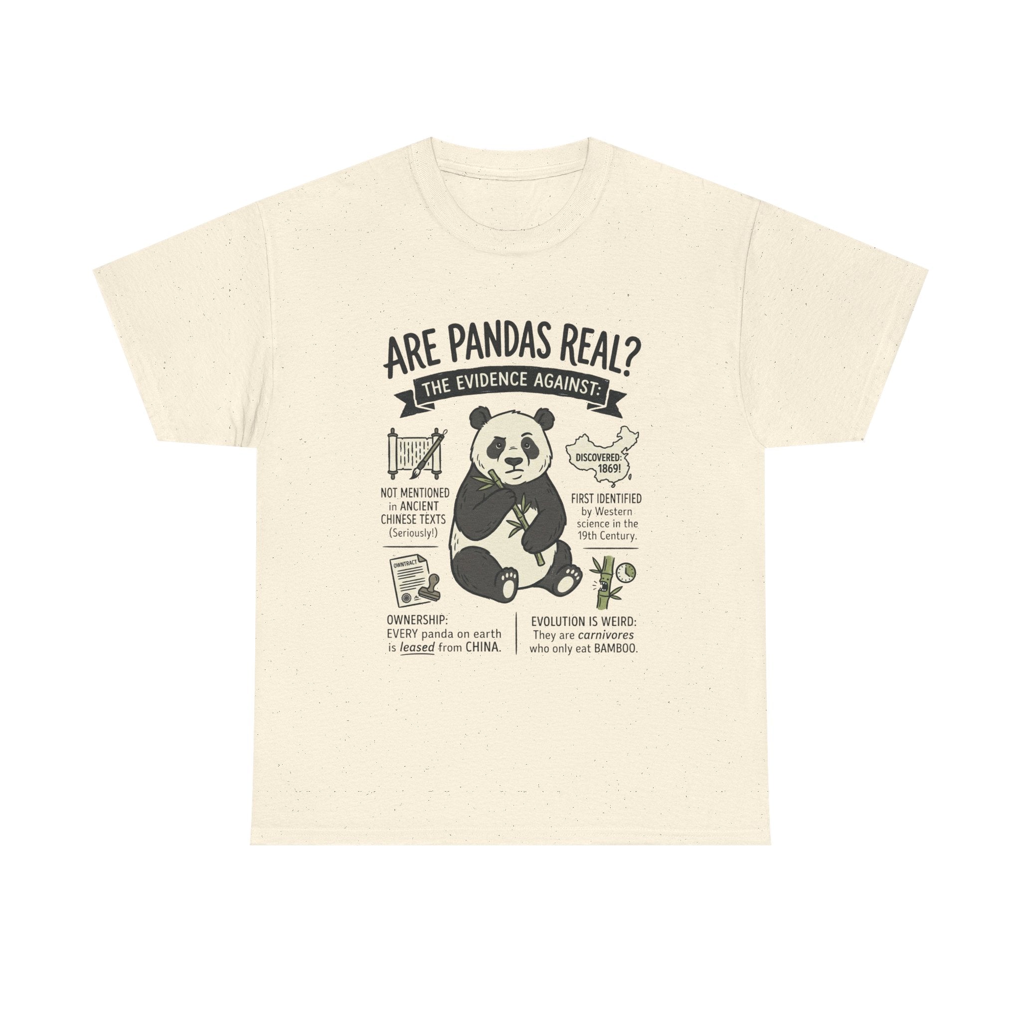 Are Pandas Real? Graphic Tee — Funny Panda Infographic T-Shirt