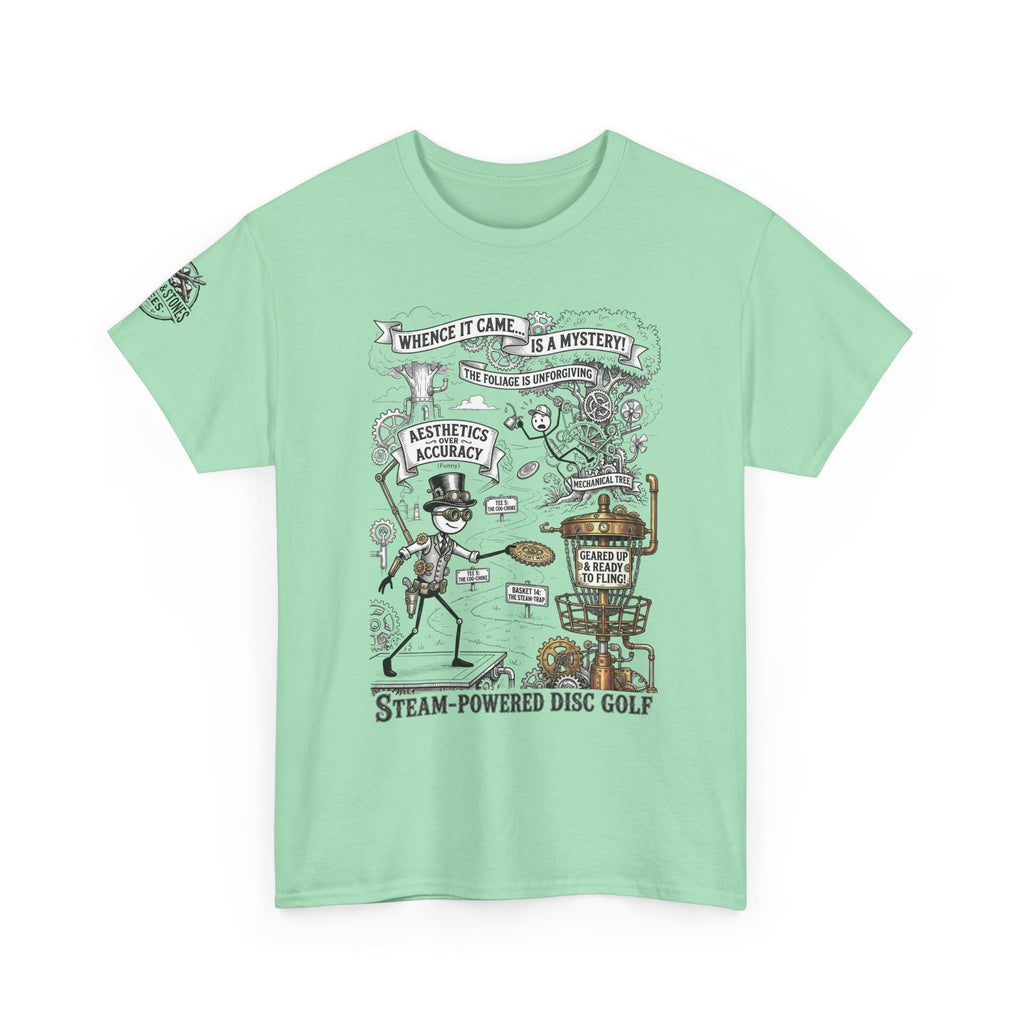 Steam-Powered Disc Golf T-Shirt | Steampunk Disc Golf Design