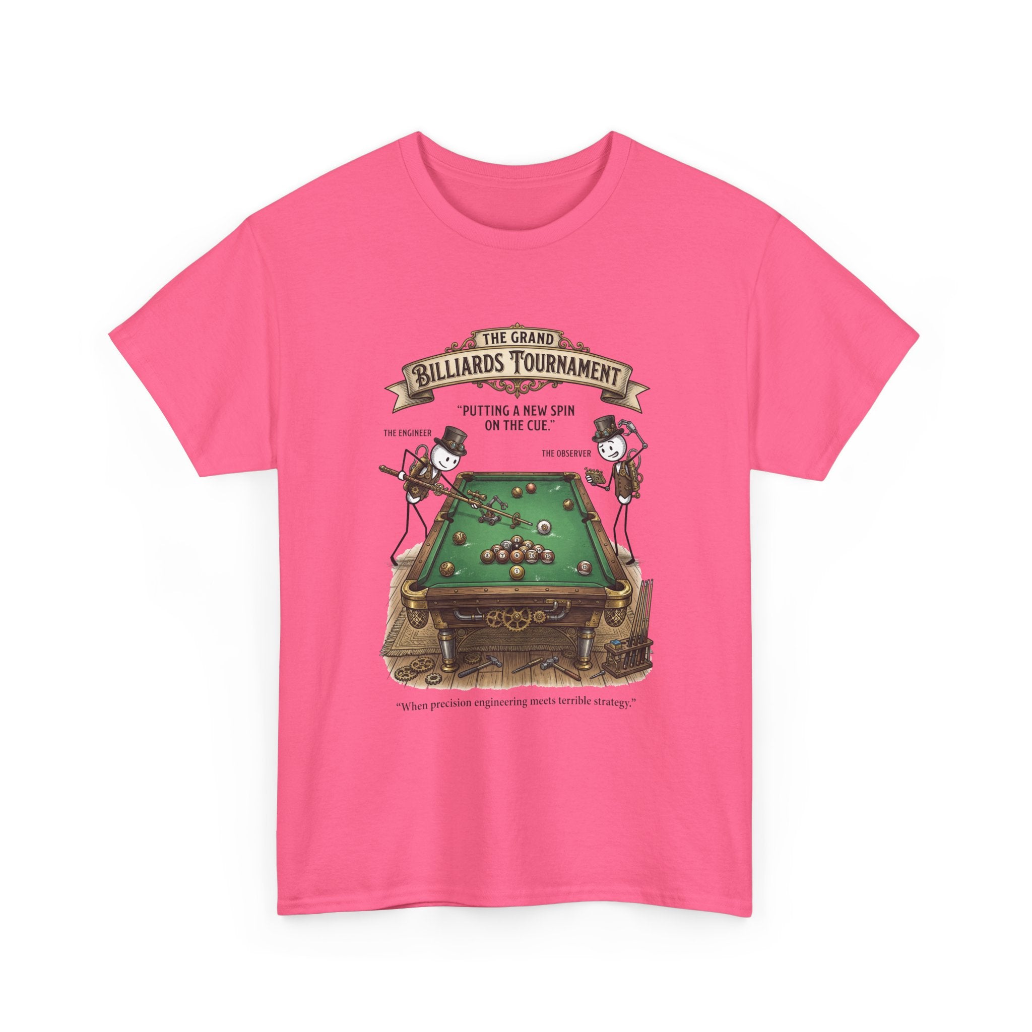 Billiards Tournament T-Shirt — Vintage Pool Table Graphic Tee