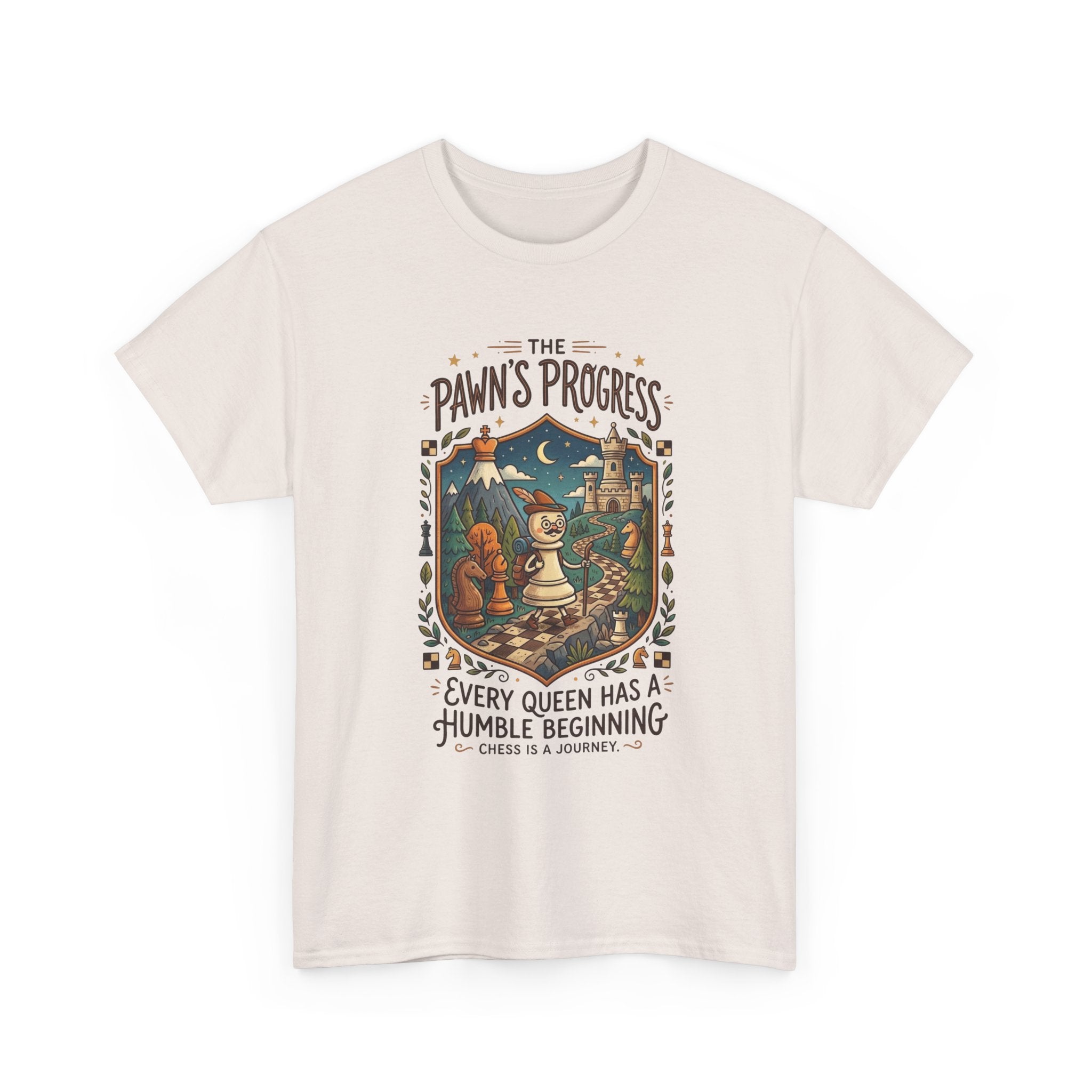 Chess 'The Pawn's Progress' T-Shirt — "Every Queen Has a Humble Beginning" Vintage Style Tee