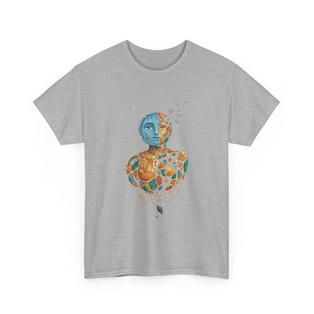 Abstract Mosaic Portrait T‑Shirt — Fragmented Face Art Tee