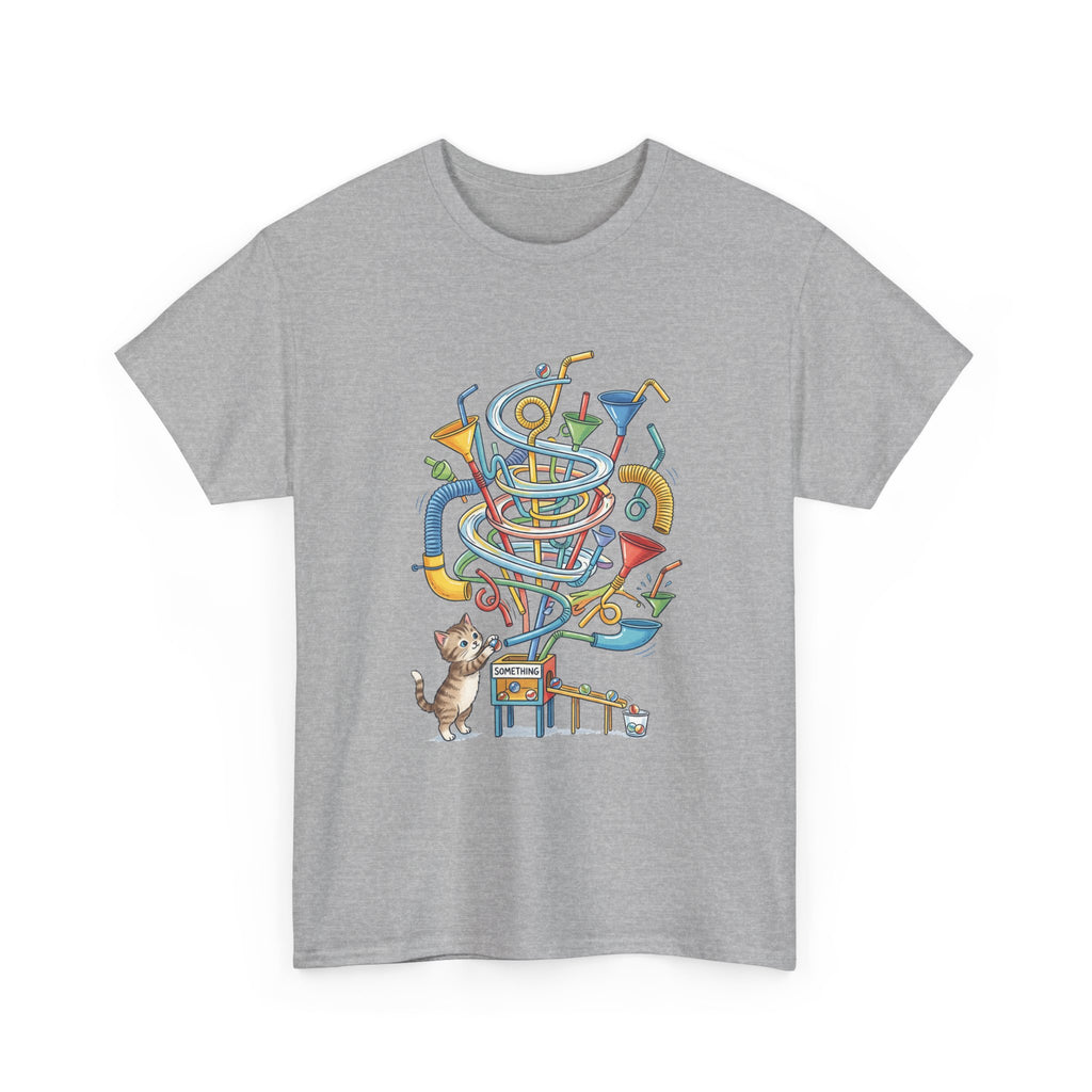Music Cat T-Shirt — Whimsical Cat Playing Colorful Instruments Tee