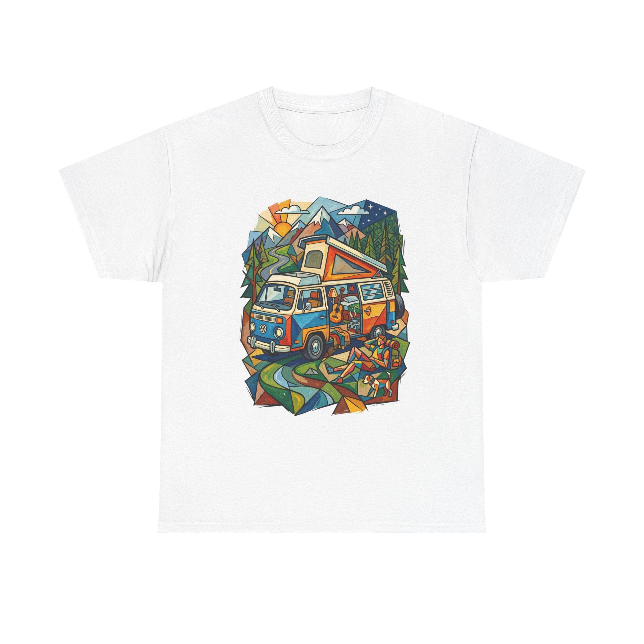Van Life Camper Van T-Shirt – Retro Mountain Adventure Tee