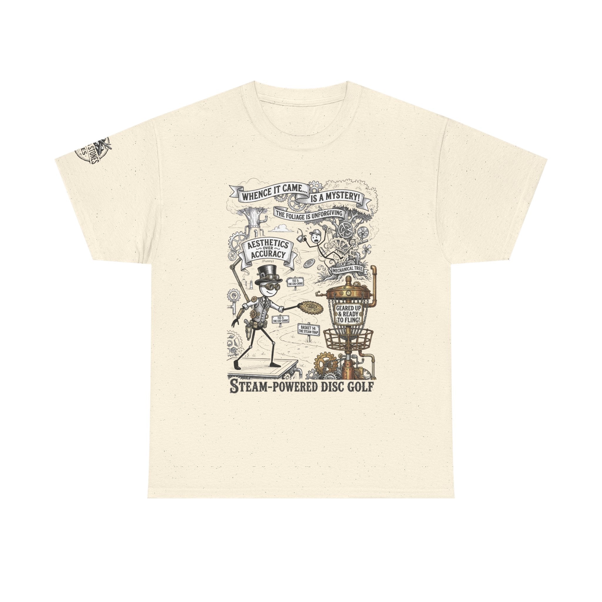 Steam-Powered Disc Golf T-Shirt | Steampunk Disc Golf Design