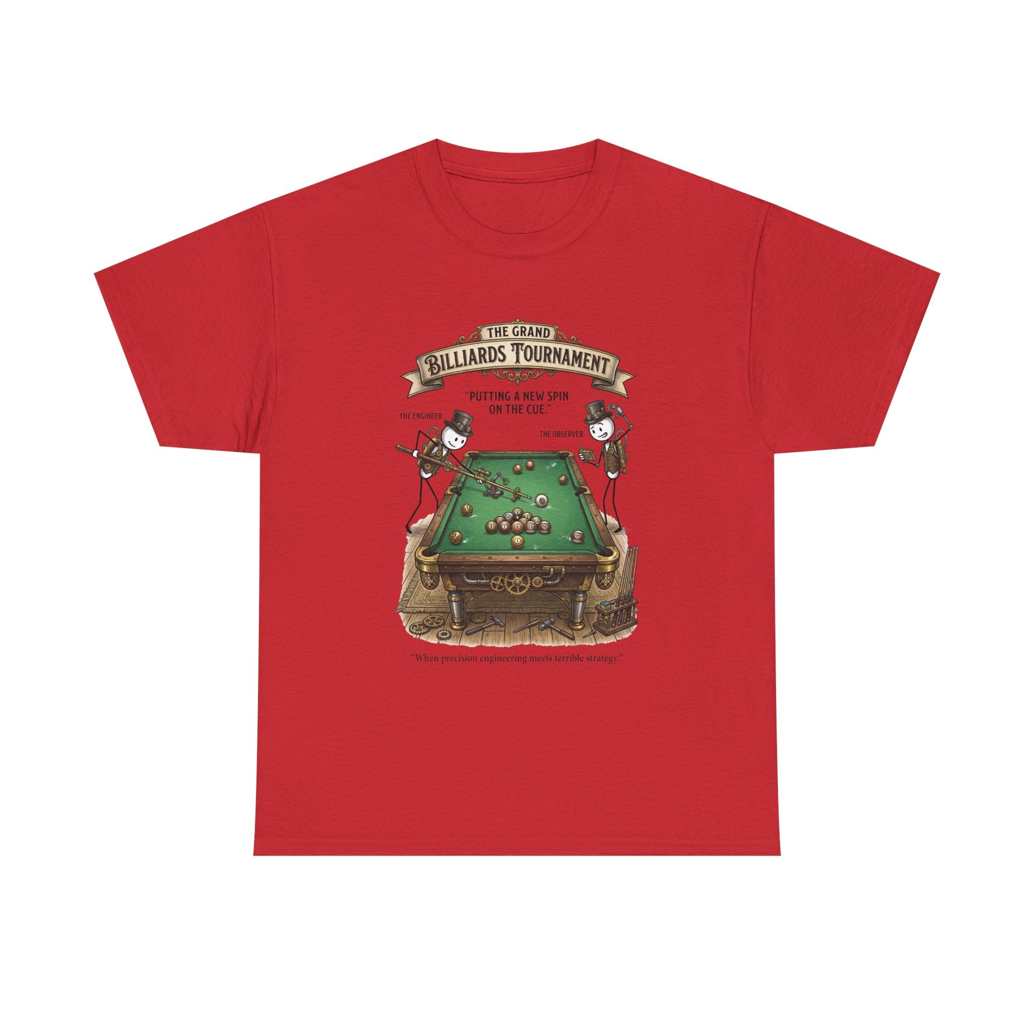 Billiards Tournament T-Shirt — Vintage Pool Table Graphic Tee