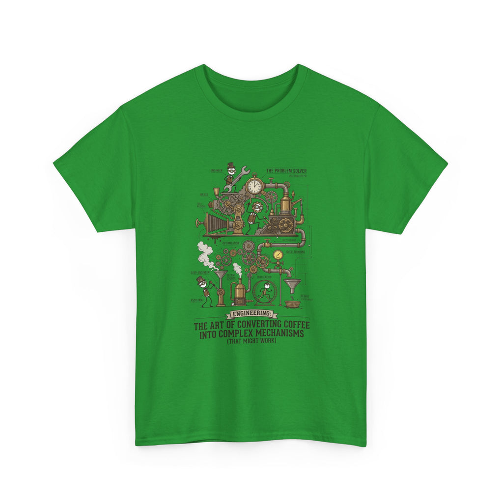 Steampunk Engineering T-Shirt — The Art of Converting Coffee Into Complex Mechanisms Graphic Tee