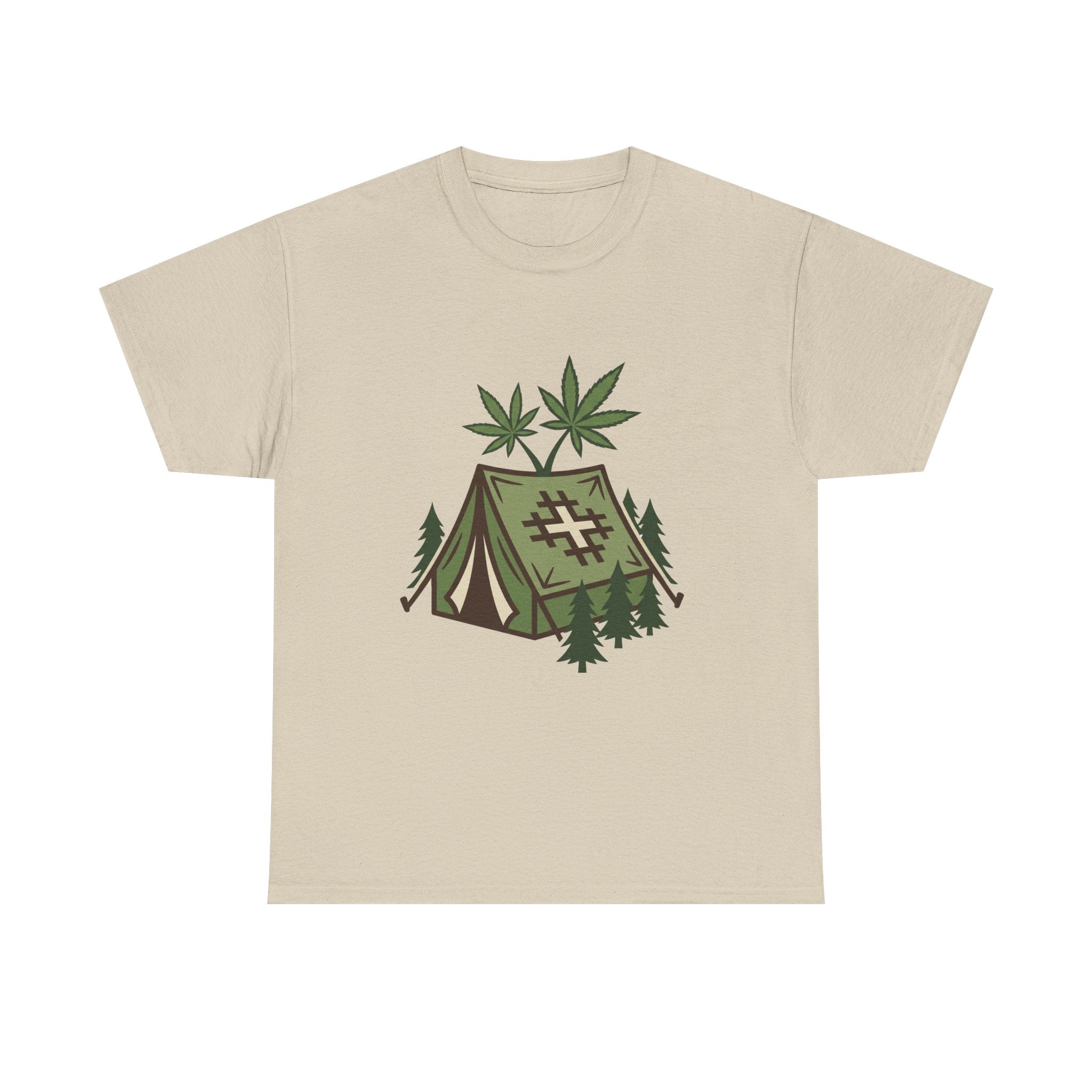 Camping Tent Cannabis T-Shirt – Weed Outdoor Adventure Graphic Tee