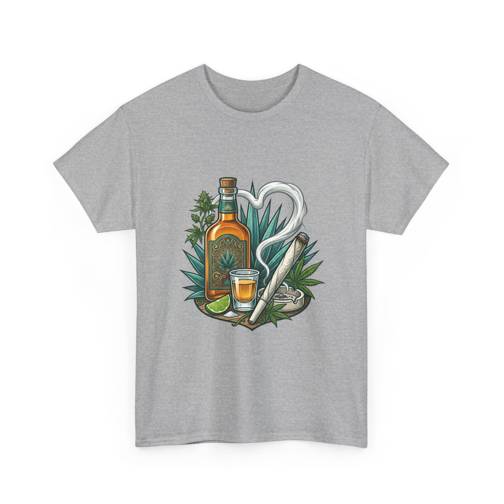 Tequila Bottle & Joint T‑Shirt — Agave Lime Margarita Design