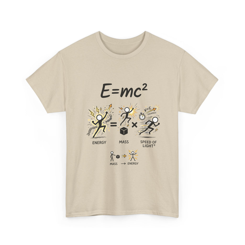 E=mc Illustrated Science T-Shirt — Funny Energy Mass Speed of Light Tee