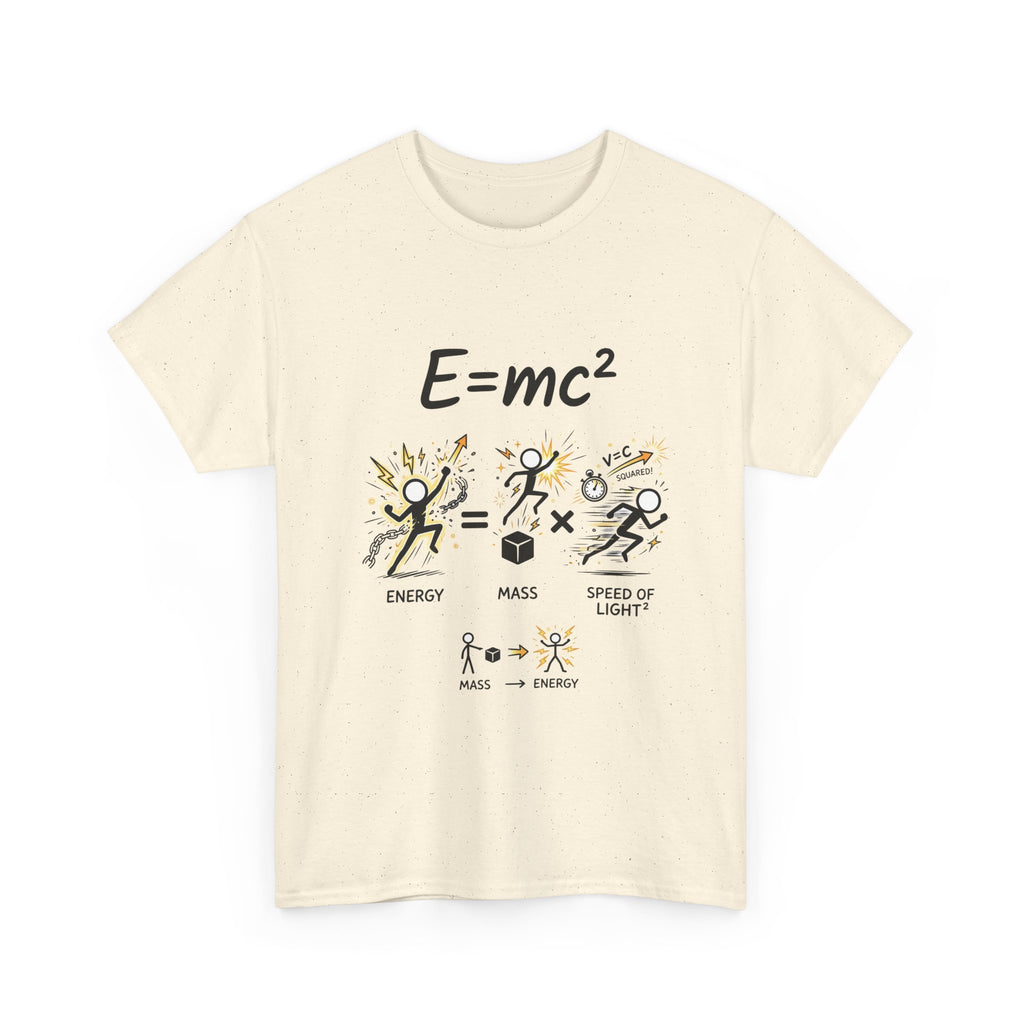 E=mc Illustrated Science T-Shirt — Funny Energy Mass Speed of Light Tee