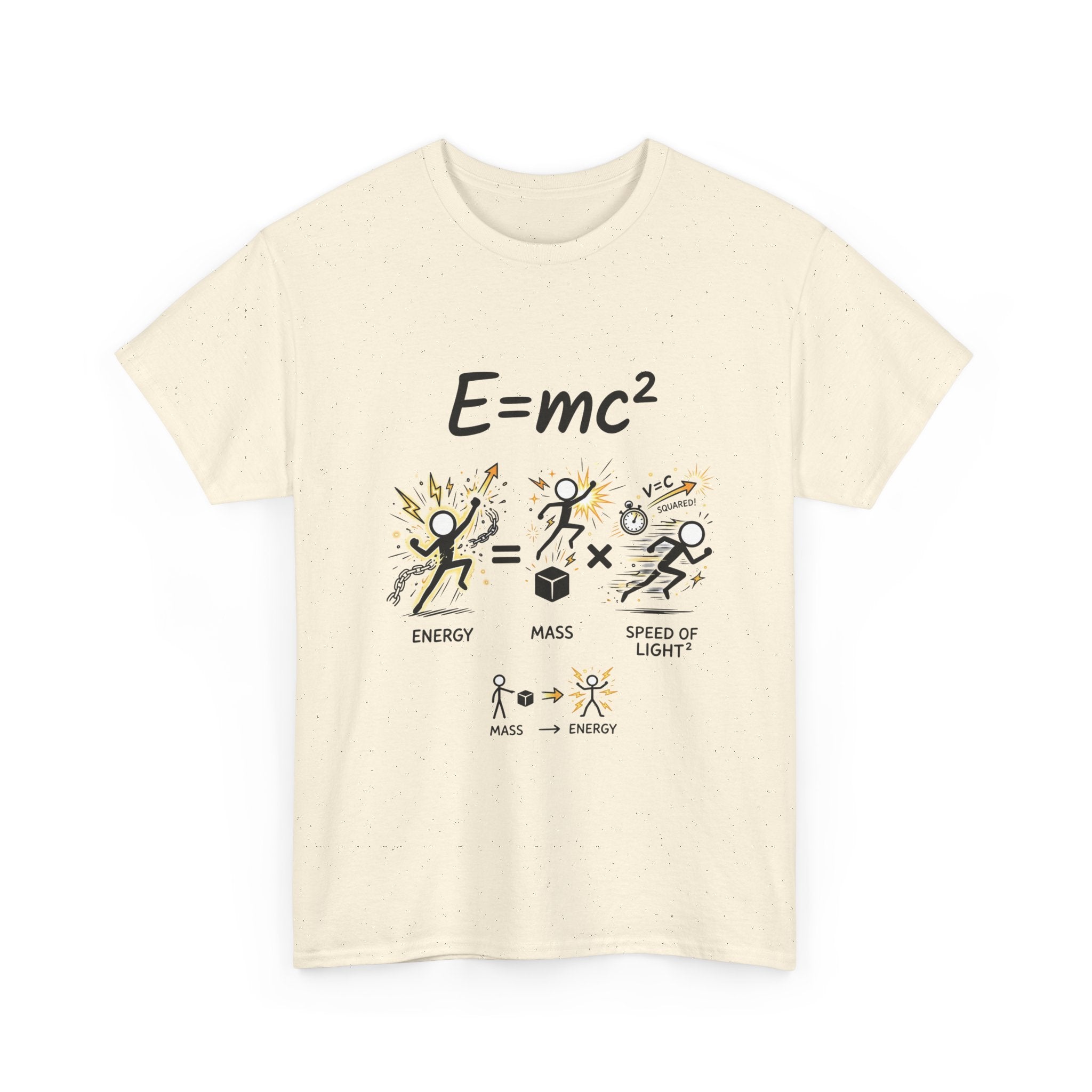 E=mc Illustrated Science T-Shirt — Funny Energy Mass Speed of Light Tee