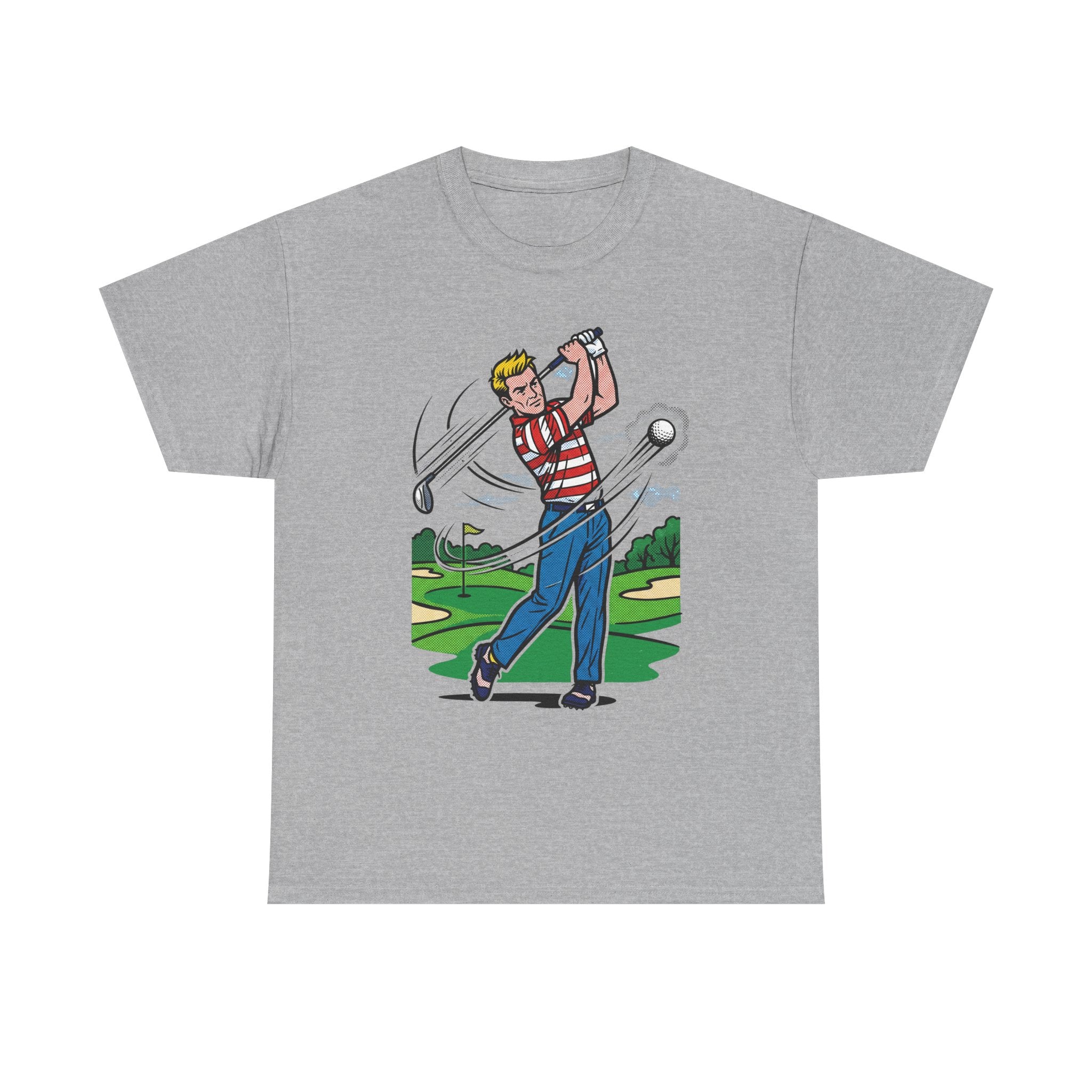 Golf Swing Graphic T-Shirt — Vintage Golfer Illustration Tee