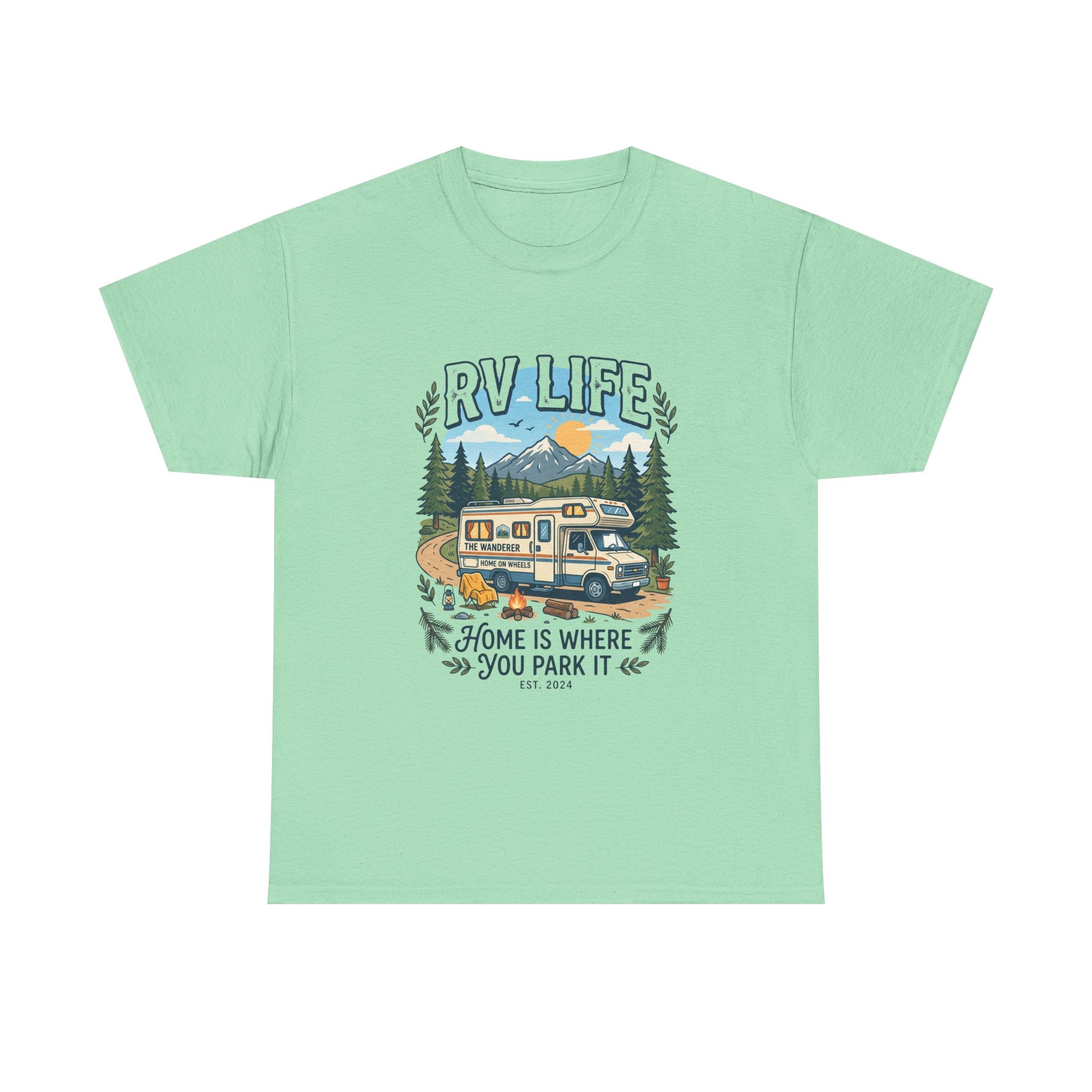 RV Life T-Shirt – “Home Is Where You Park It” Camper Tee for RVing & Outdoor Lovers